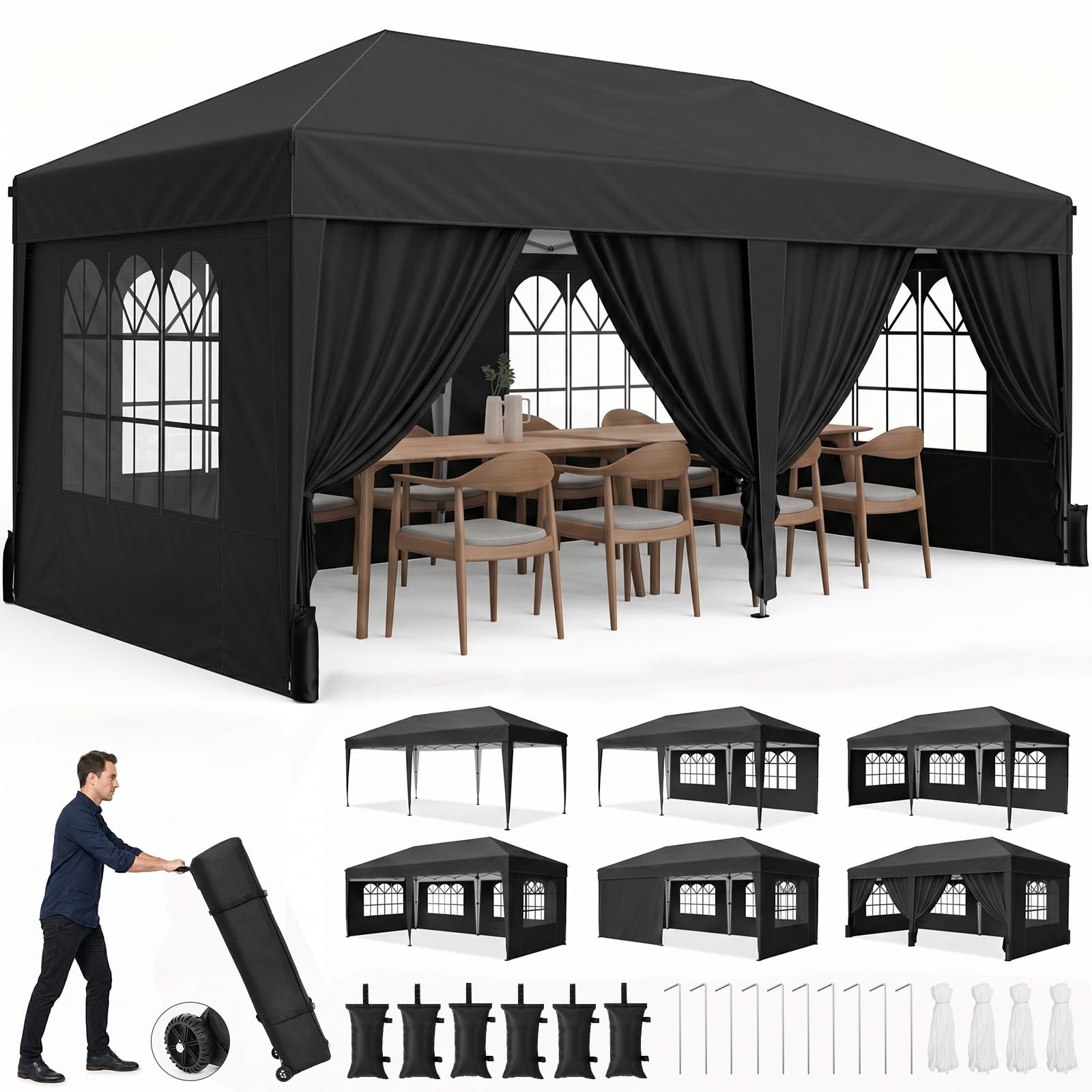 Instant Pop-Up Portable Canopy Tent with Sandbags