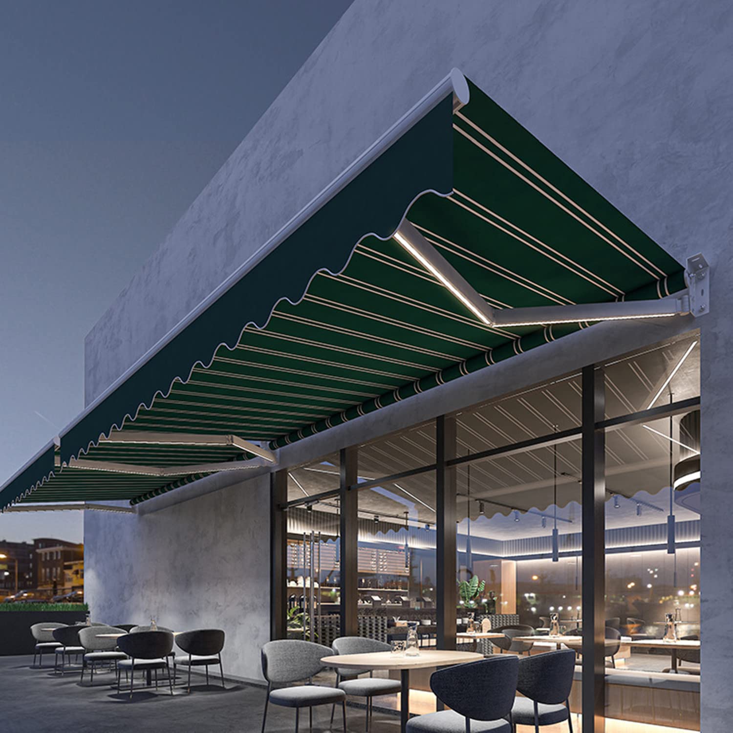 98x79 Electric Manual Retractable Patio Awning Canopy