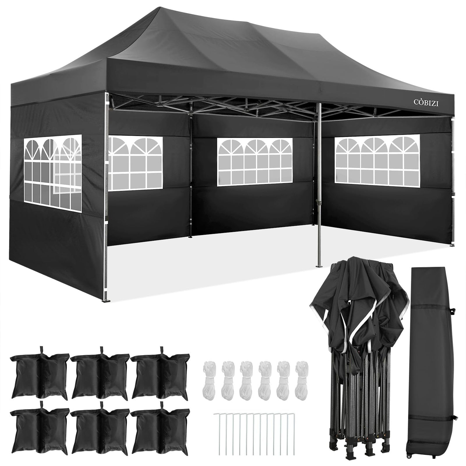 10x20 Commercial Heavy-Duty Pop-Up Party Canopy Tent