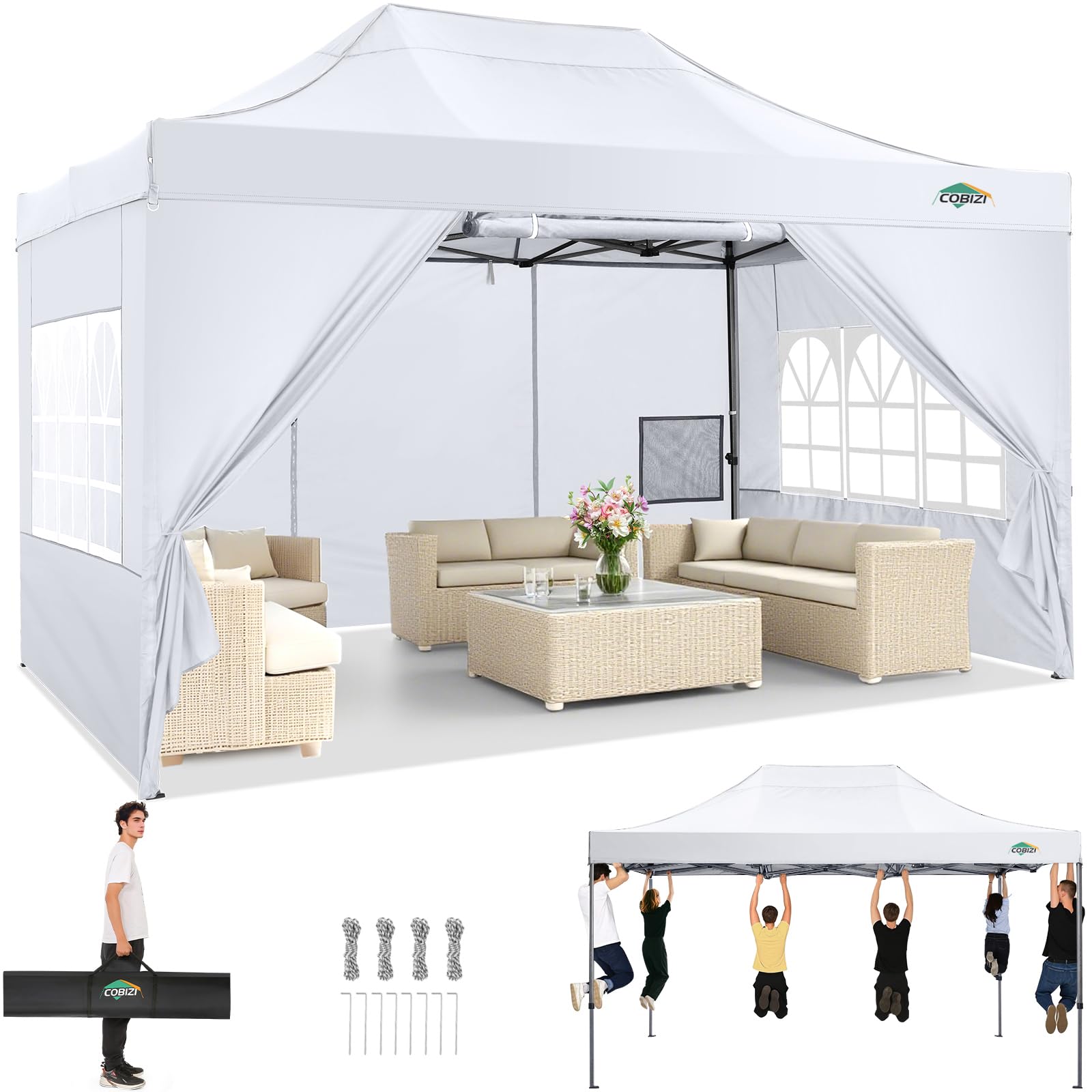 10x20 Commercial Heavy-Duty Pop-Up Party Canopy Tent