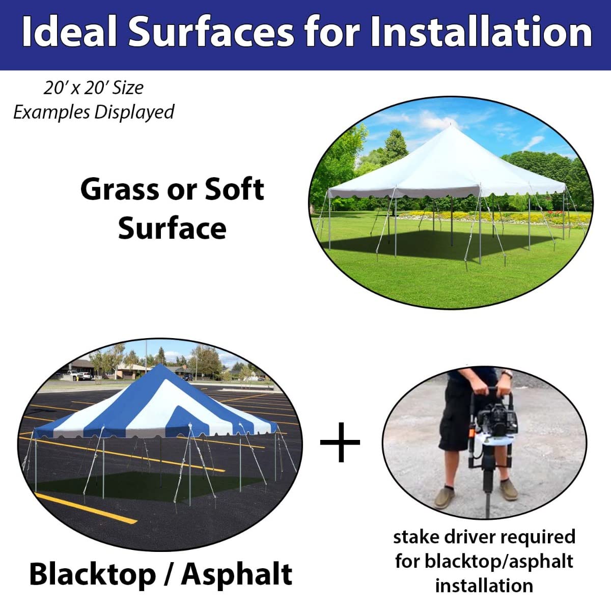 40x40 White Waterproof Party Pole Canopy Tent