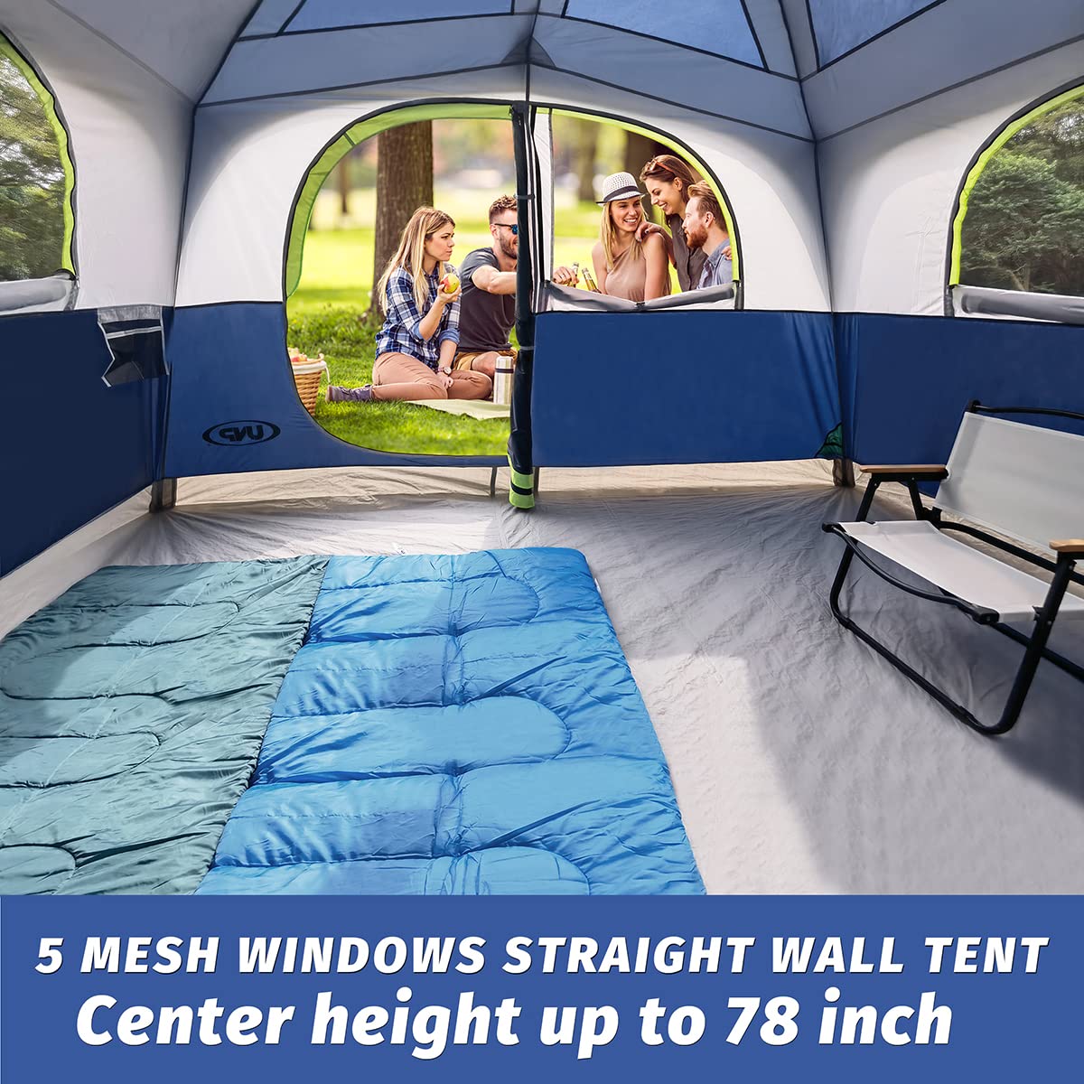 6-Person Waterproof Windproof Family Camping Tent
