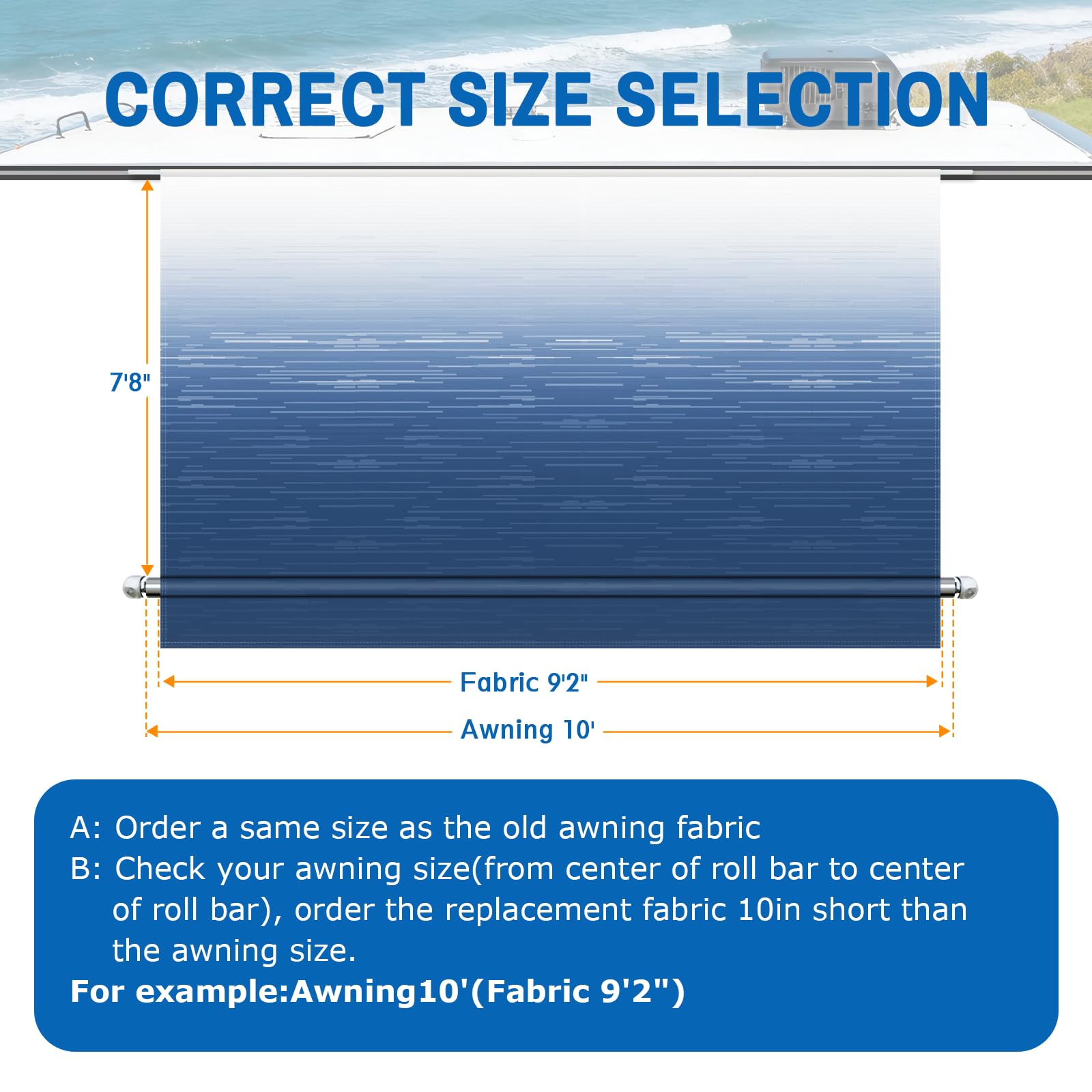 SHADEPLUS Heavy-Duty RV Awning Fabric Replacement