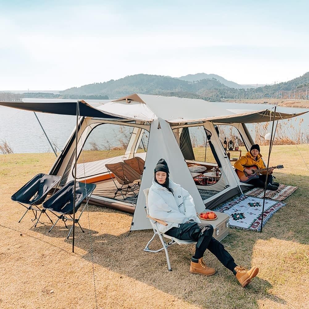 5-8 Person Ventilated Cabin Tent with Rain Fly