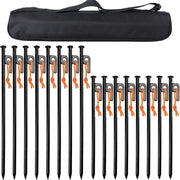 16-Pack Mixed-Size Forged Steel Tent Peg Set with Bag