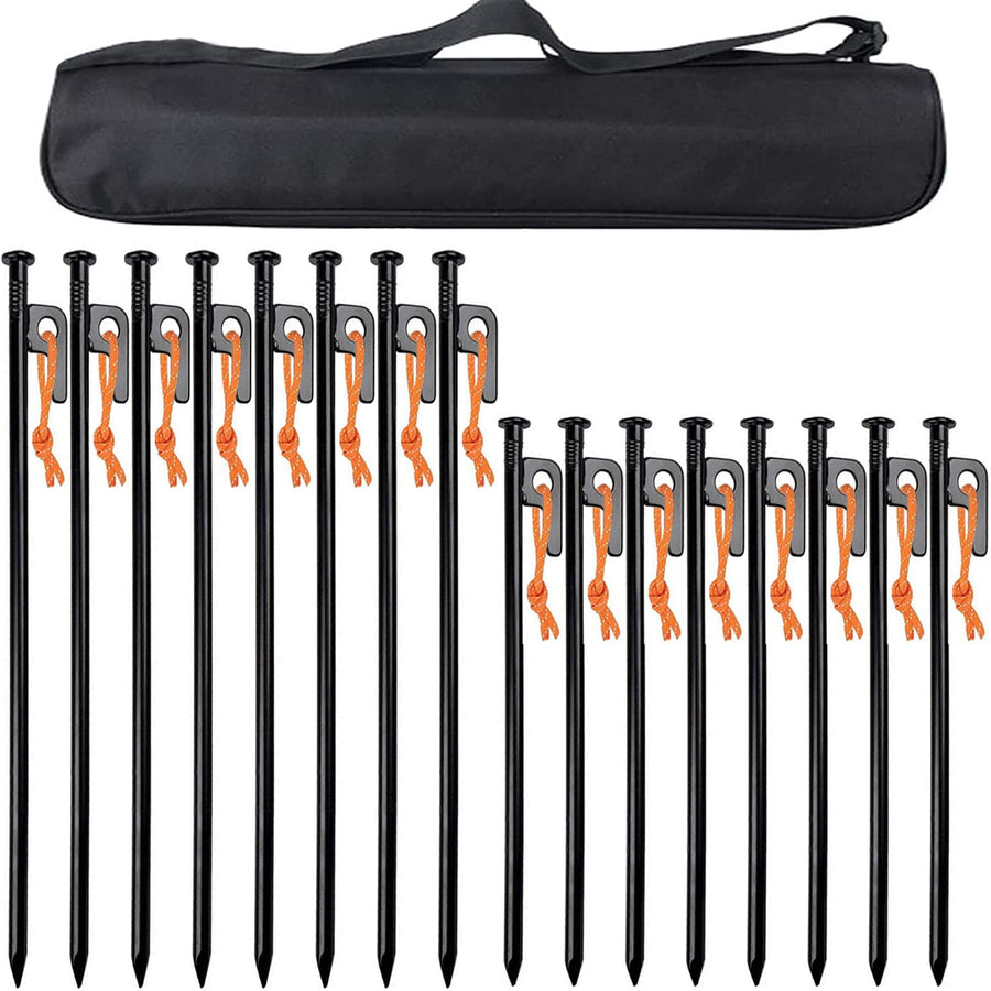 16-Pack Mixed-Size Forged Steel Tent Peg Set with Bag