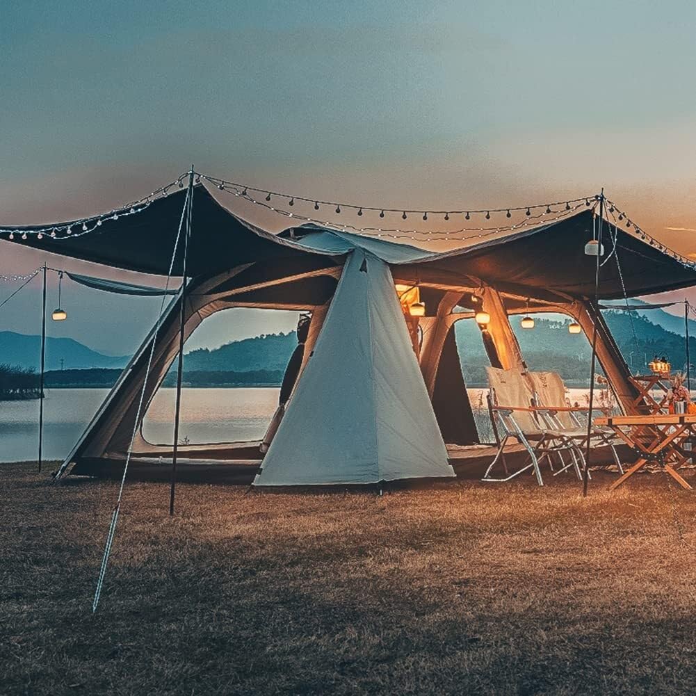 5-8 Person Ventilated Cabin Tent with Rain Fly