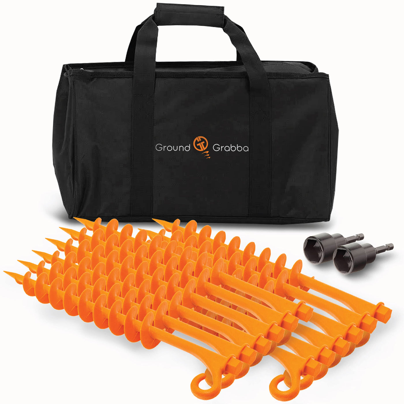 Heavy-Duty Orange Sand Tent Stakes, 15-Piece Set