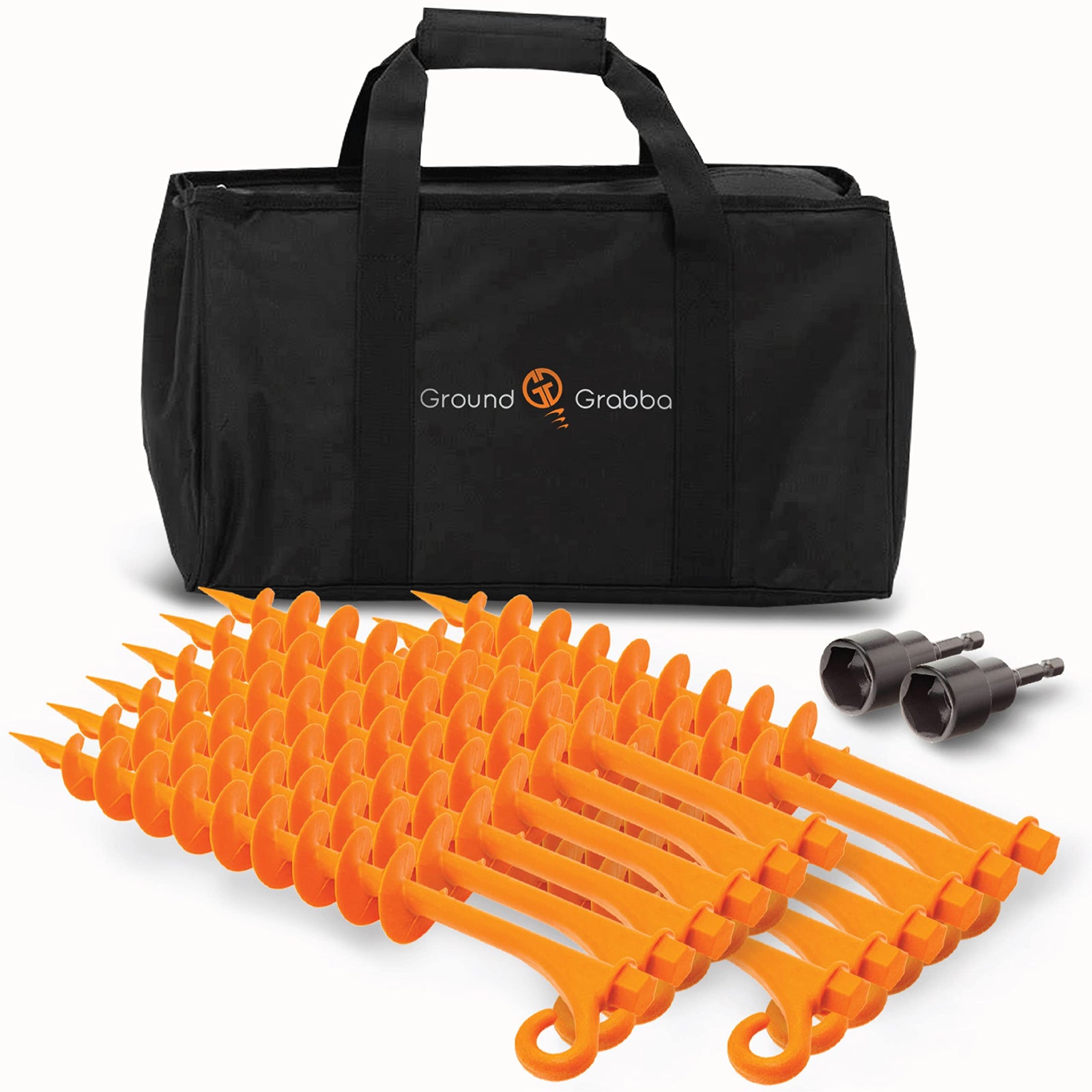 Heavy-Duty Orange Sand Tent Stakes, 15-Piece Set