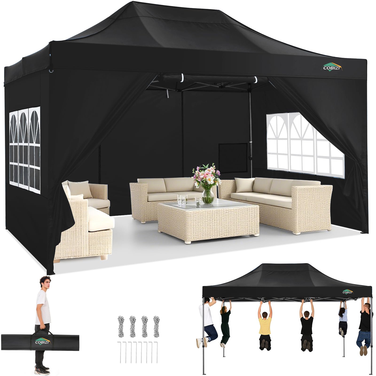 10x20 Commercial Heavy-Duty Pop-Up Party Canopy Tent