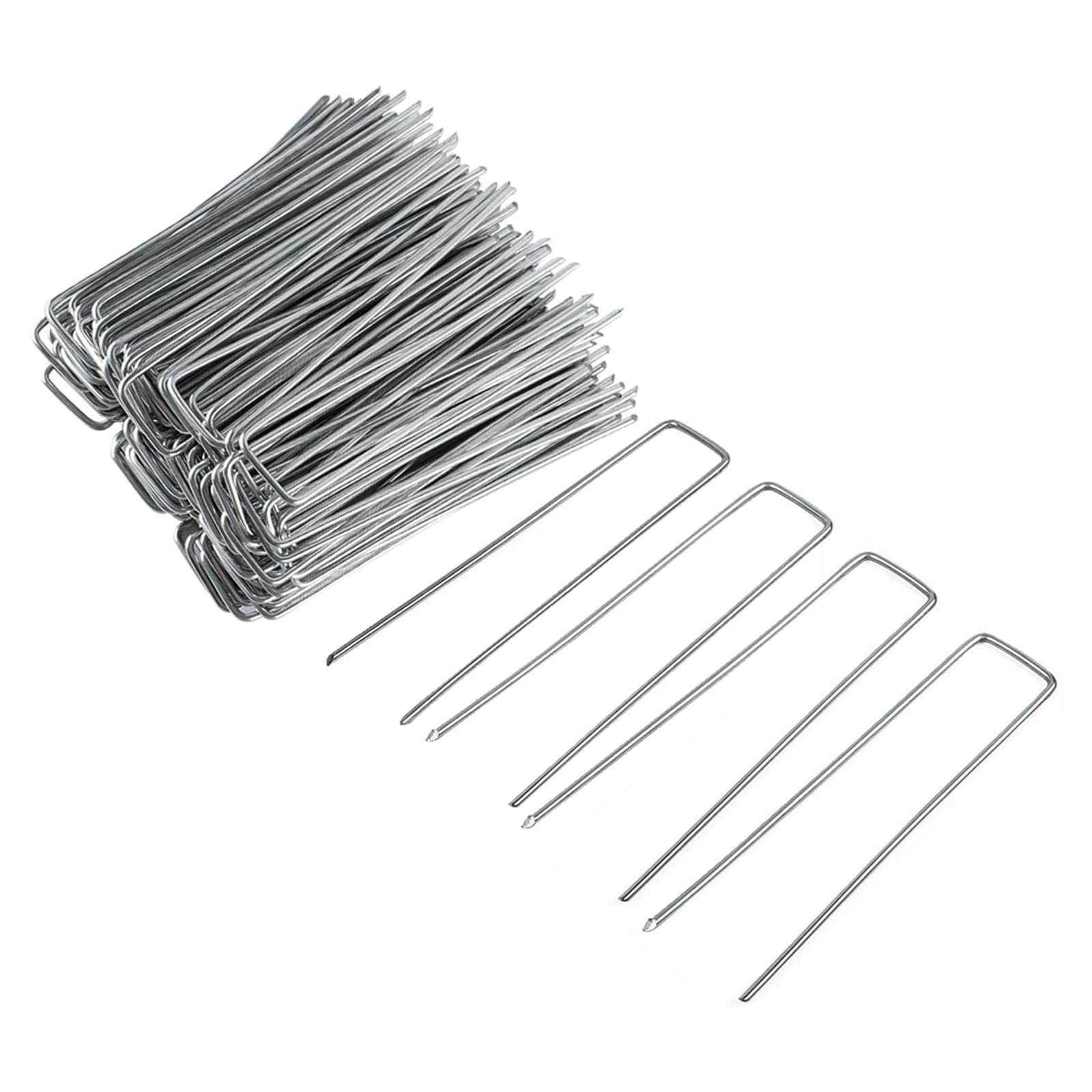 Galvanized 11-Gauge Garden Staples and Yard Stakes