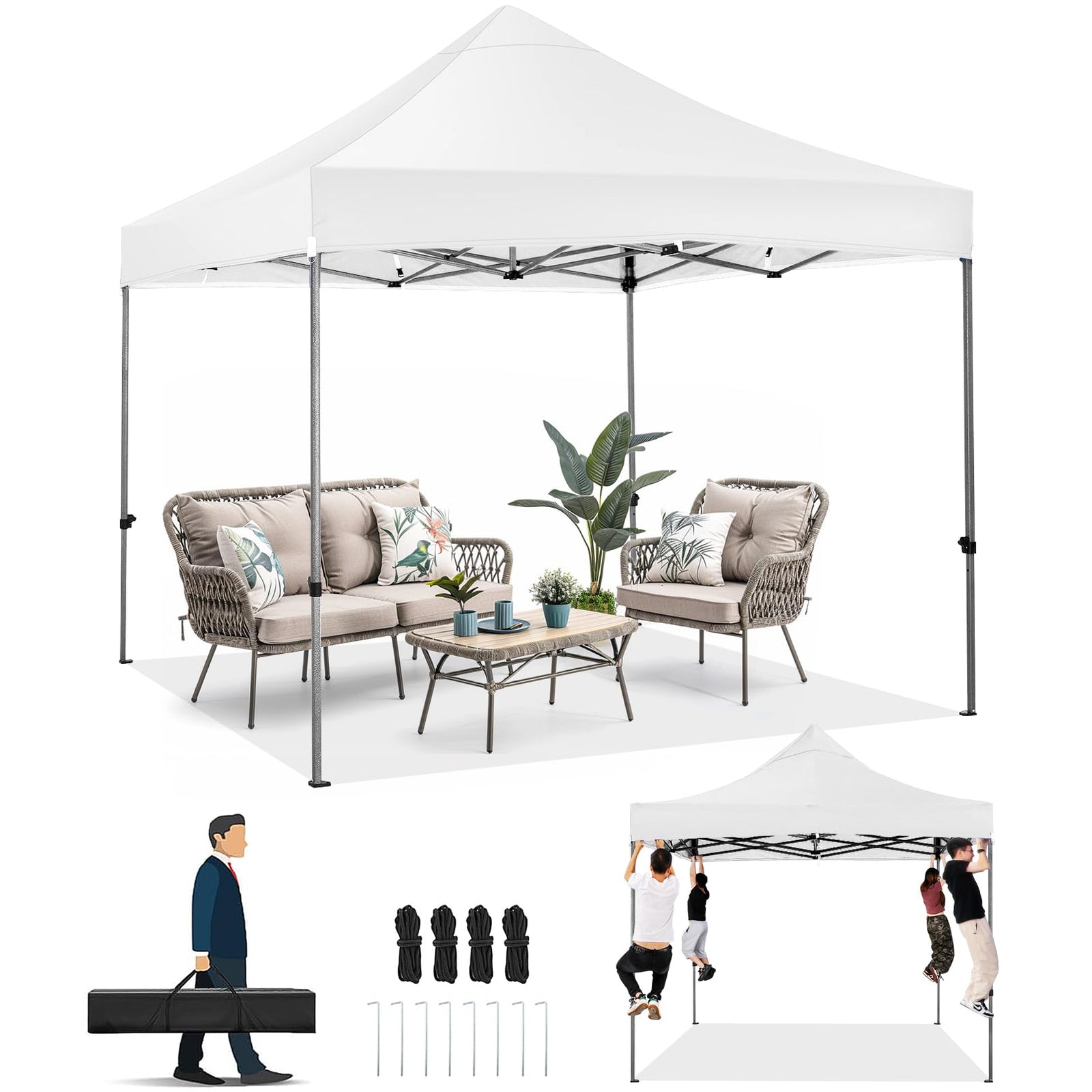 10x20 Commercial Heavy-Duty Pop-Up Party Canopy Tent