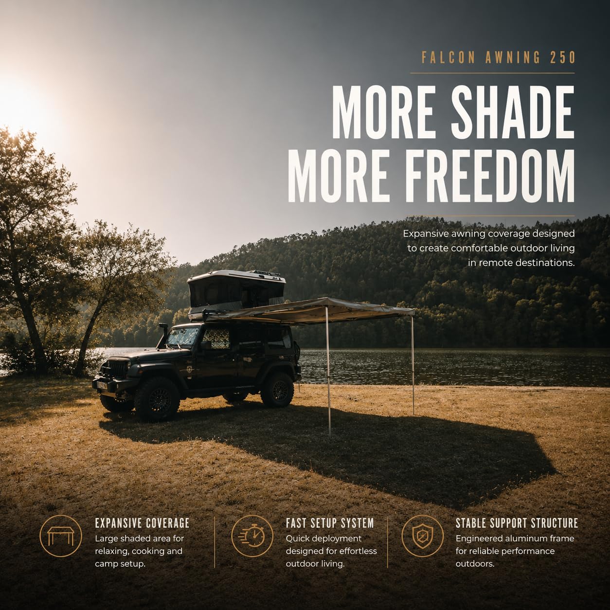 Falcon 270° Weatherproof Vehicle Awning with UV Shade