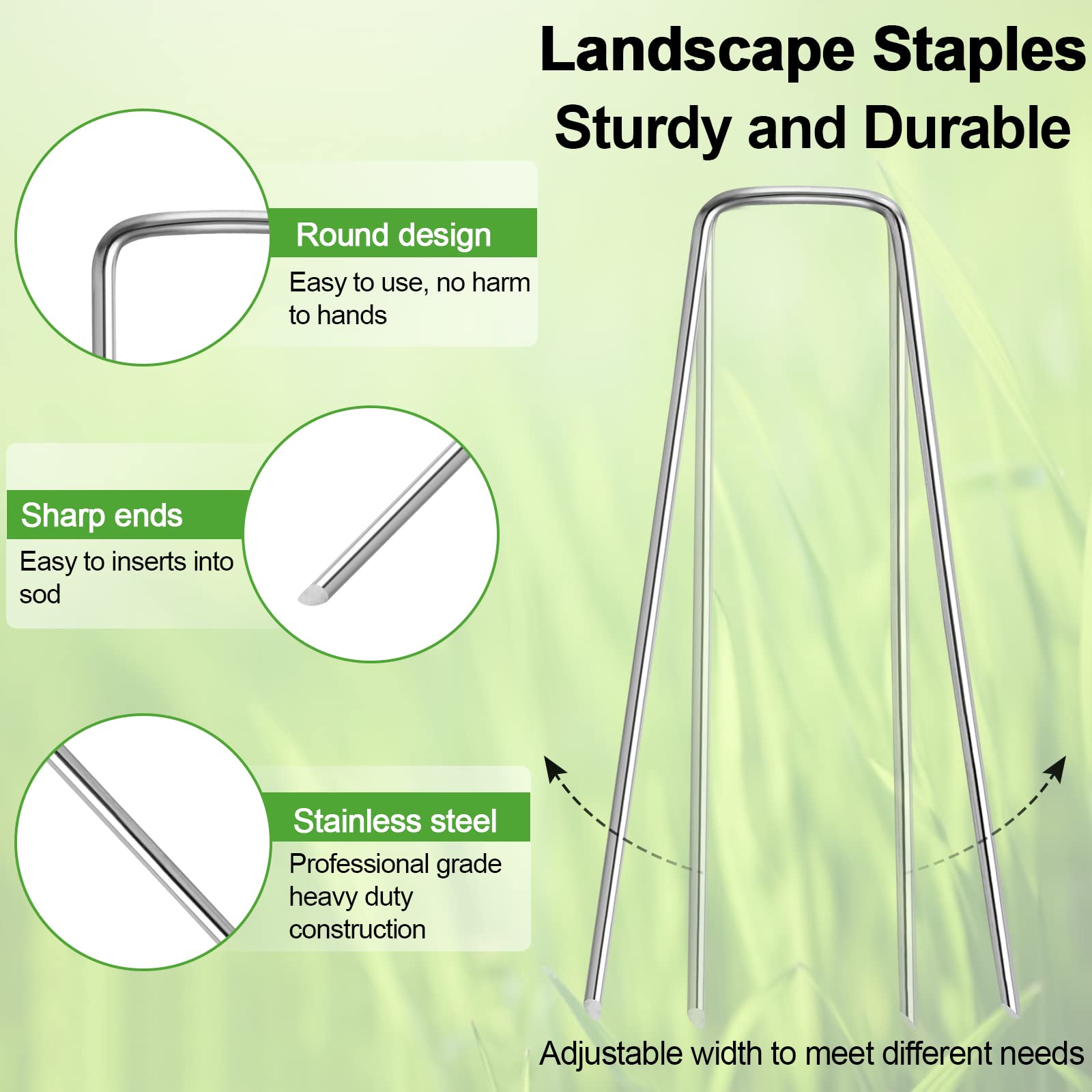 Galvanized U-Shaped Garden Stakes for Landscaping