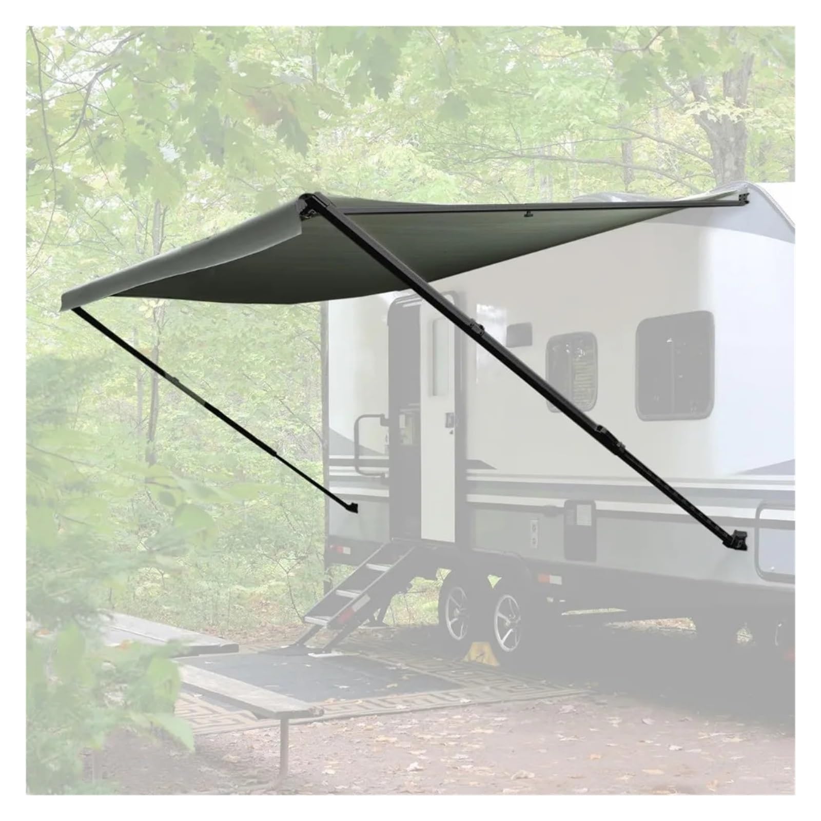 Manual Retractable RV Trailer Awning with Vinyl Fabric