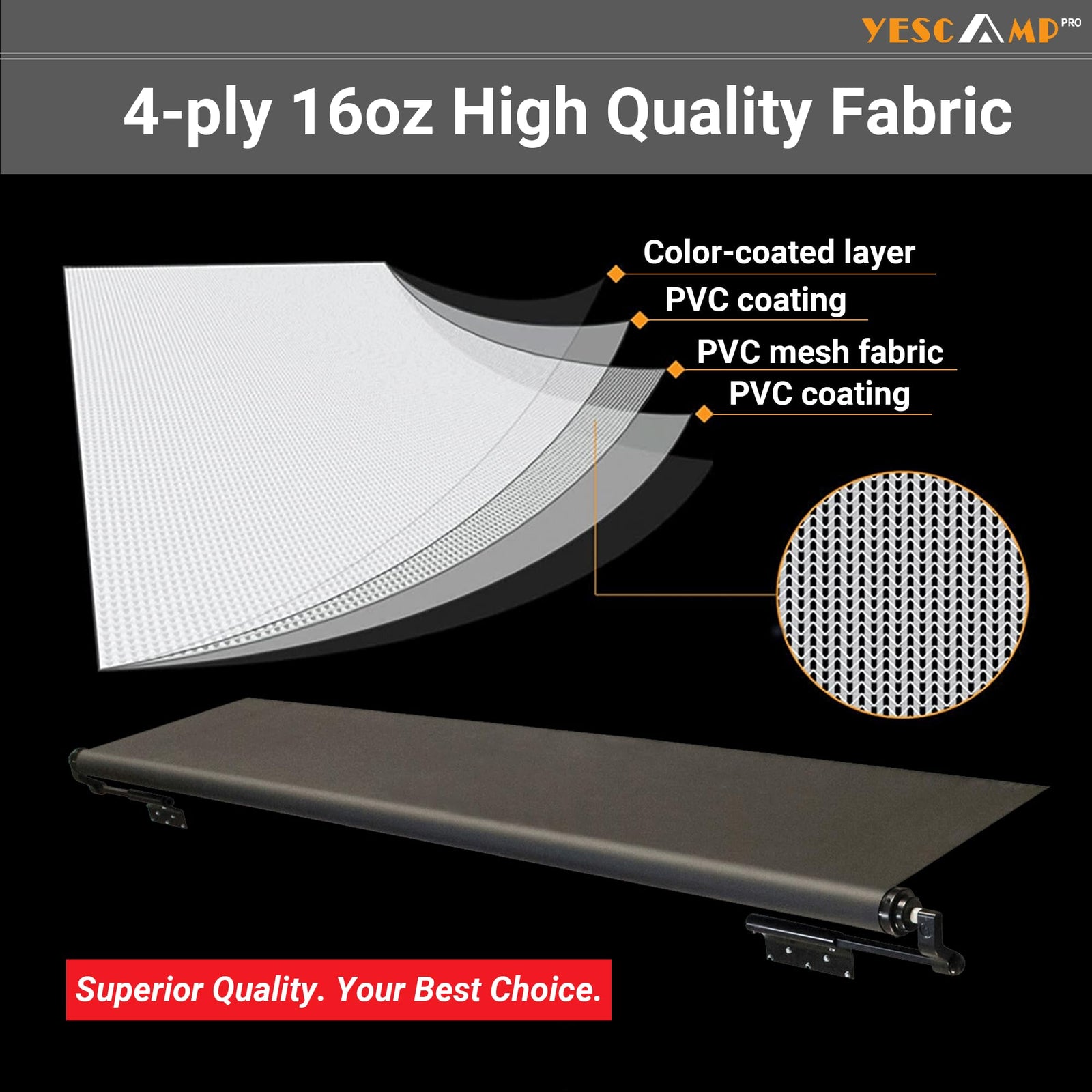 YESCAMP Modular RV Slide-Out Awning Topper Kit