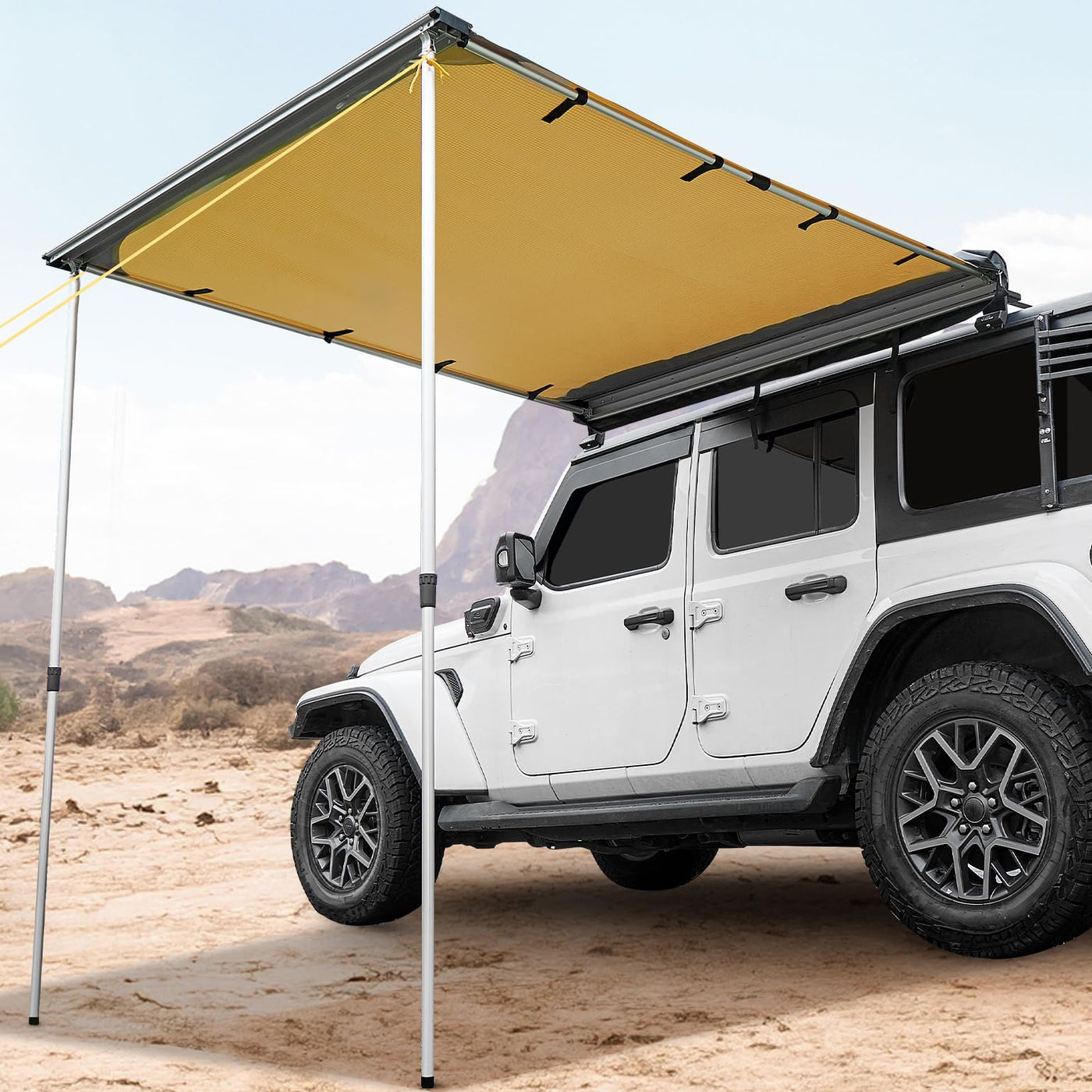 UV50+ Pull-Out Roof Rack Side Awning for SUV Truck