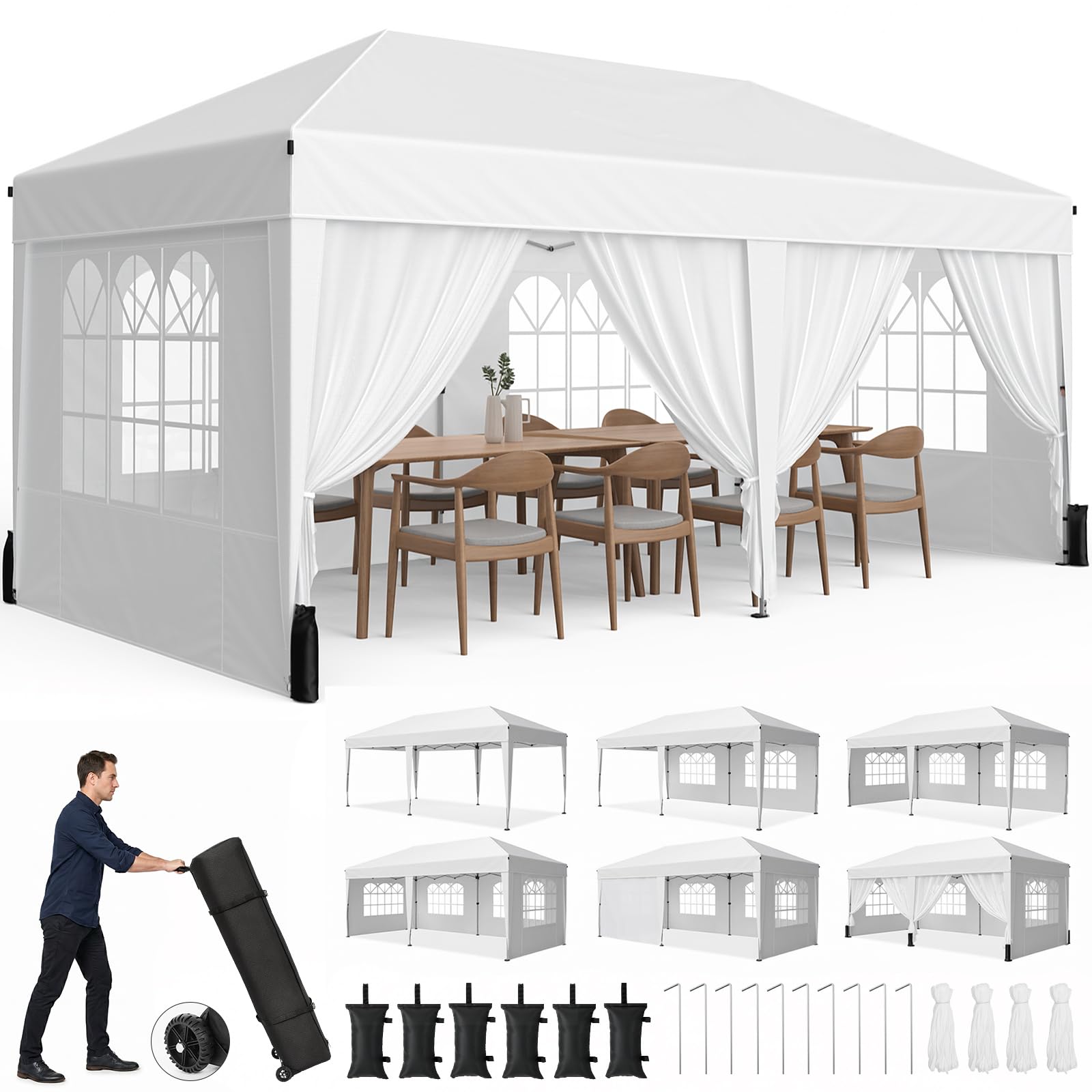 Instant Pop-Up Portable Canopy Tent with Sandbags