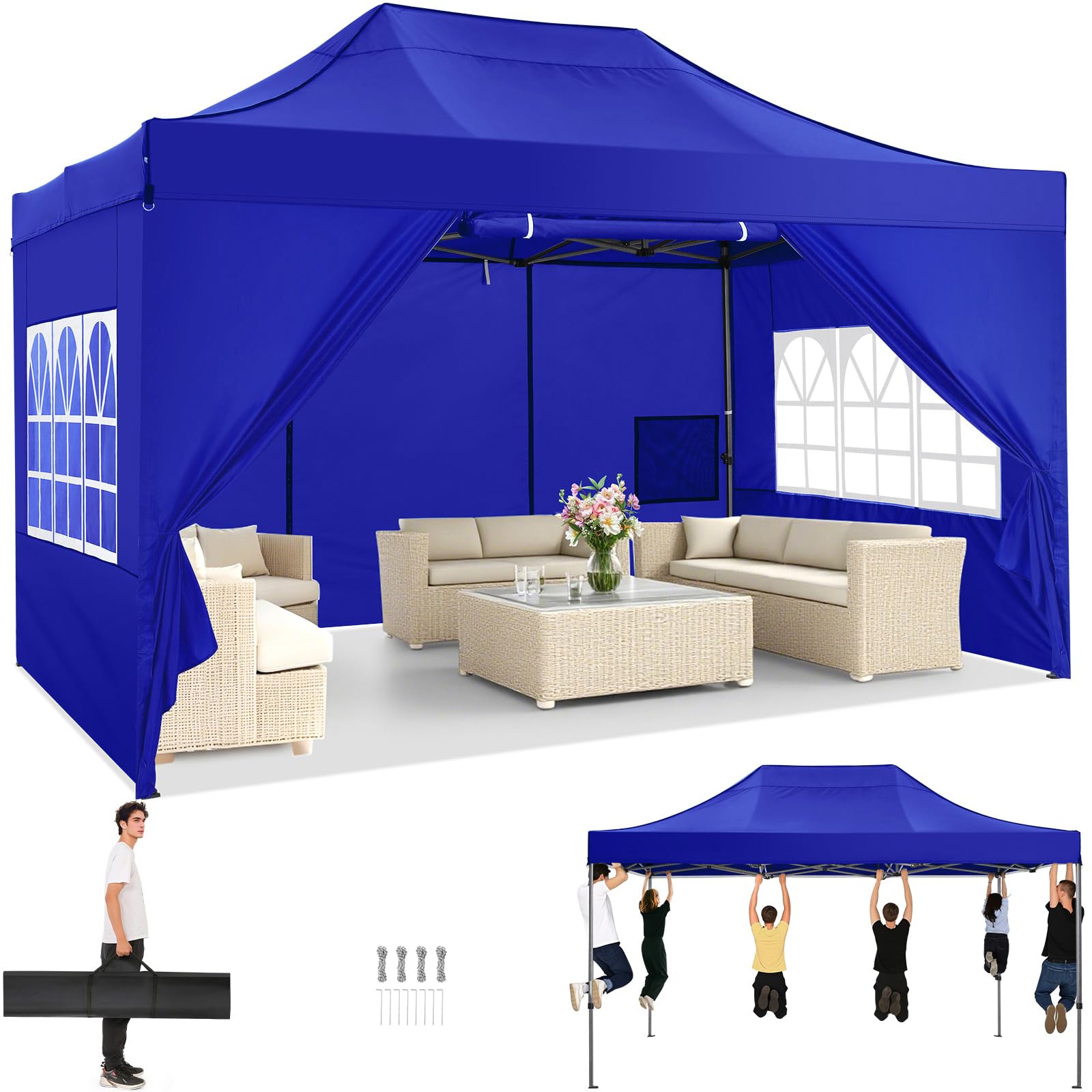 10x20 Commercial Heavy-Duty Pop-Up Party Canopy Tent