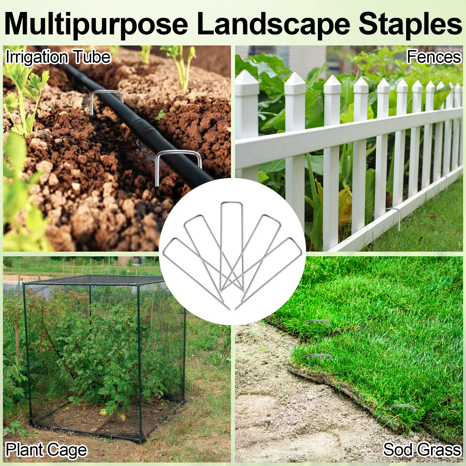 Galvanized U-Shaped Garden Stakes for Landscaping
