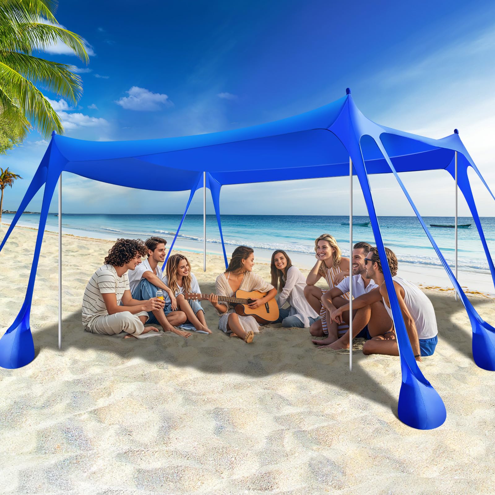 Rhino Valley UPF50+ Beach Tent Shade Canopy with Sandbags
