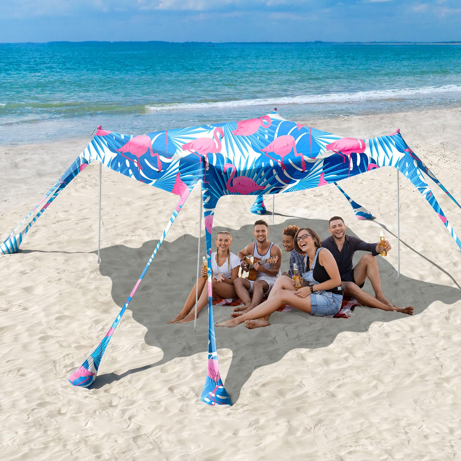 Rhino Valley UPF50+ Beach Tent Shade Canopy with Sandbags