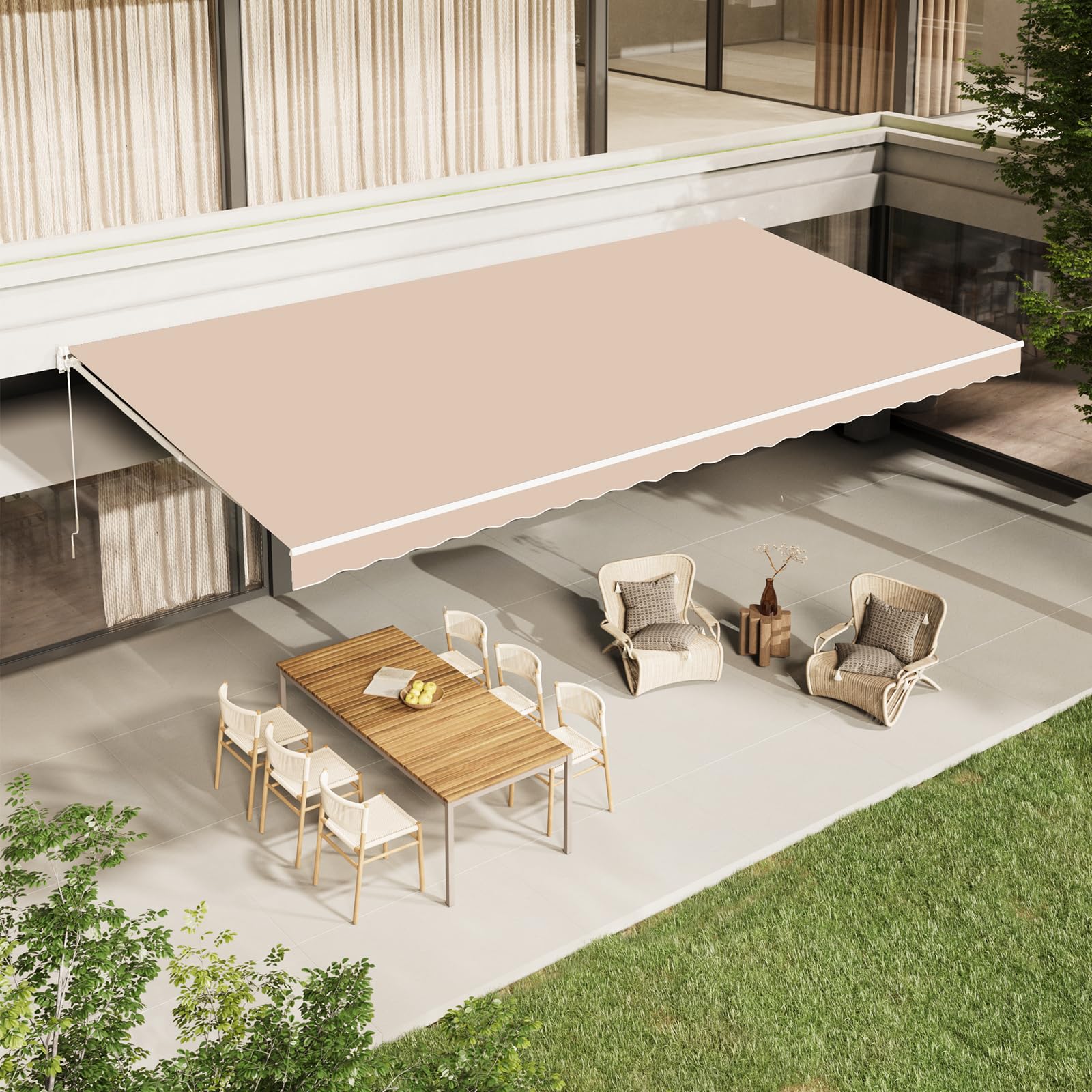 Retractable Patio Awning for Outdoor Shade Cover