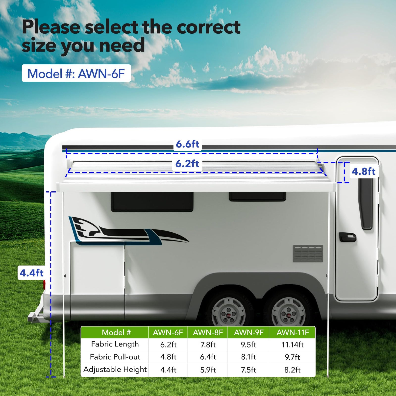 Universal Heavy-Duty Vinyl RV Awning Fabric Replacement