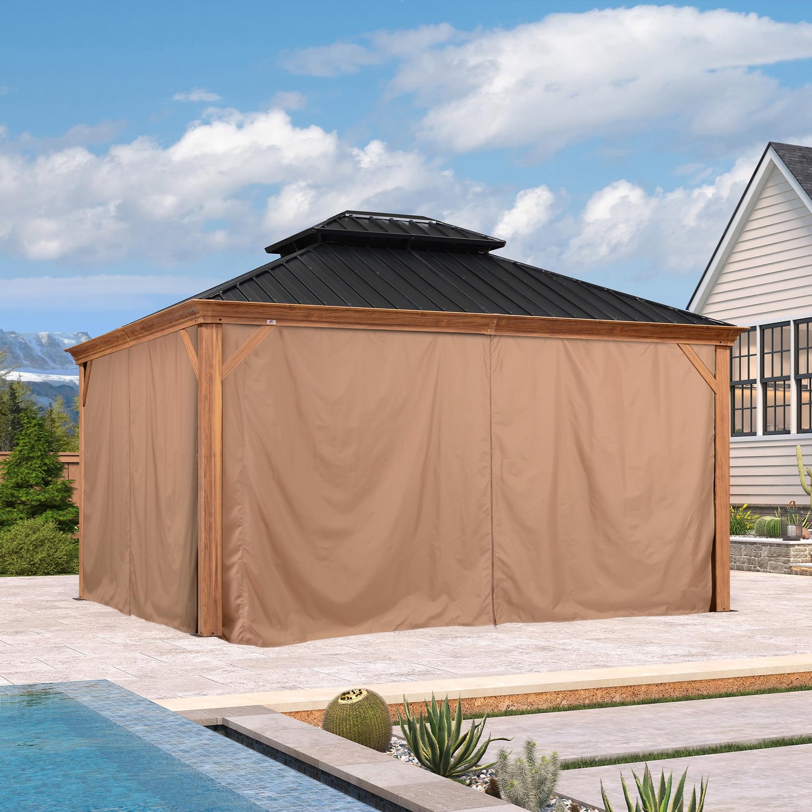 PURPLE LEAF Palace Hardtop Gazebo and Sunroom Kit