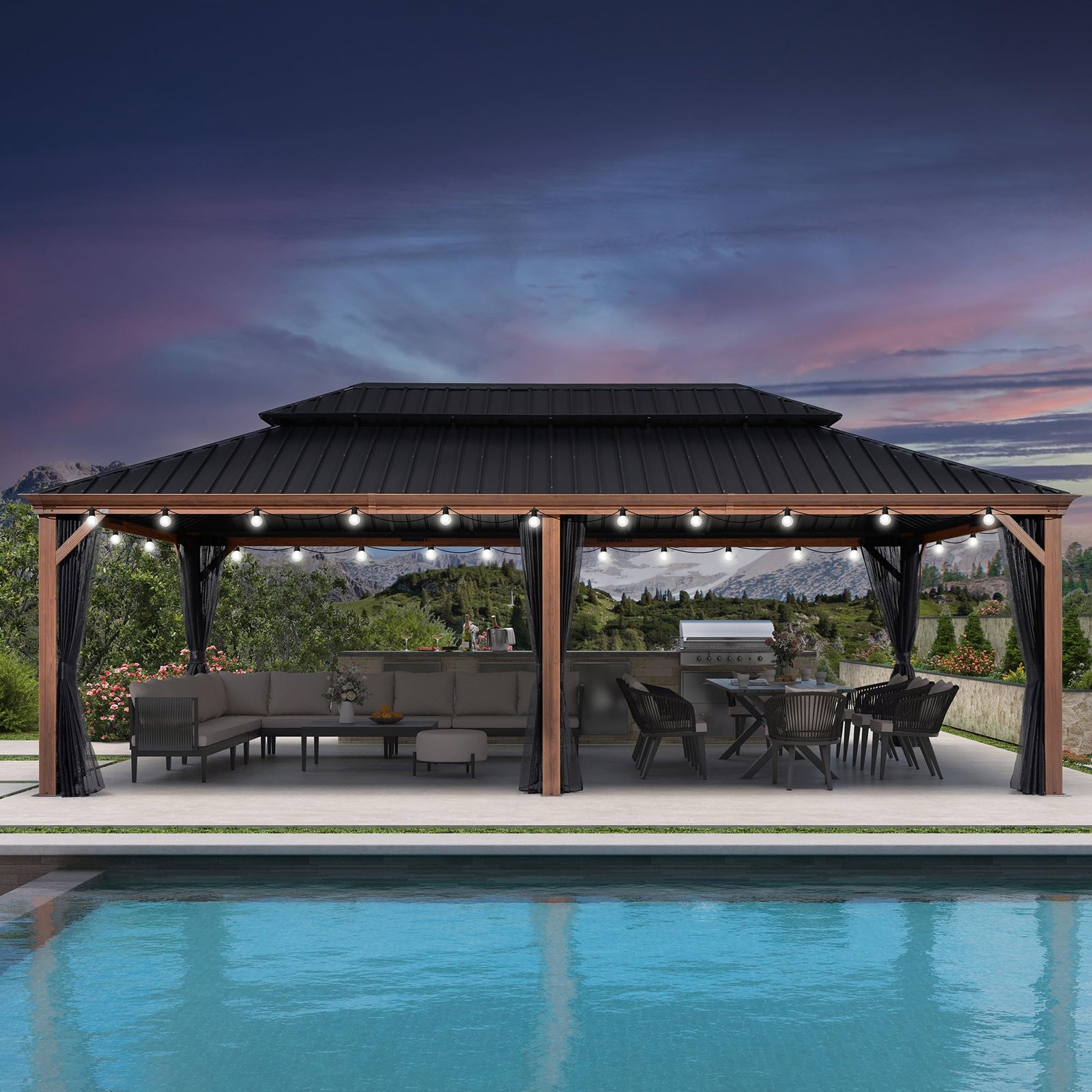 PURPLE LEAF Palace Hardtop Gazebo and Sunroom Kit
