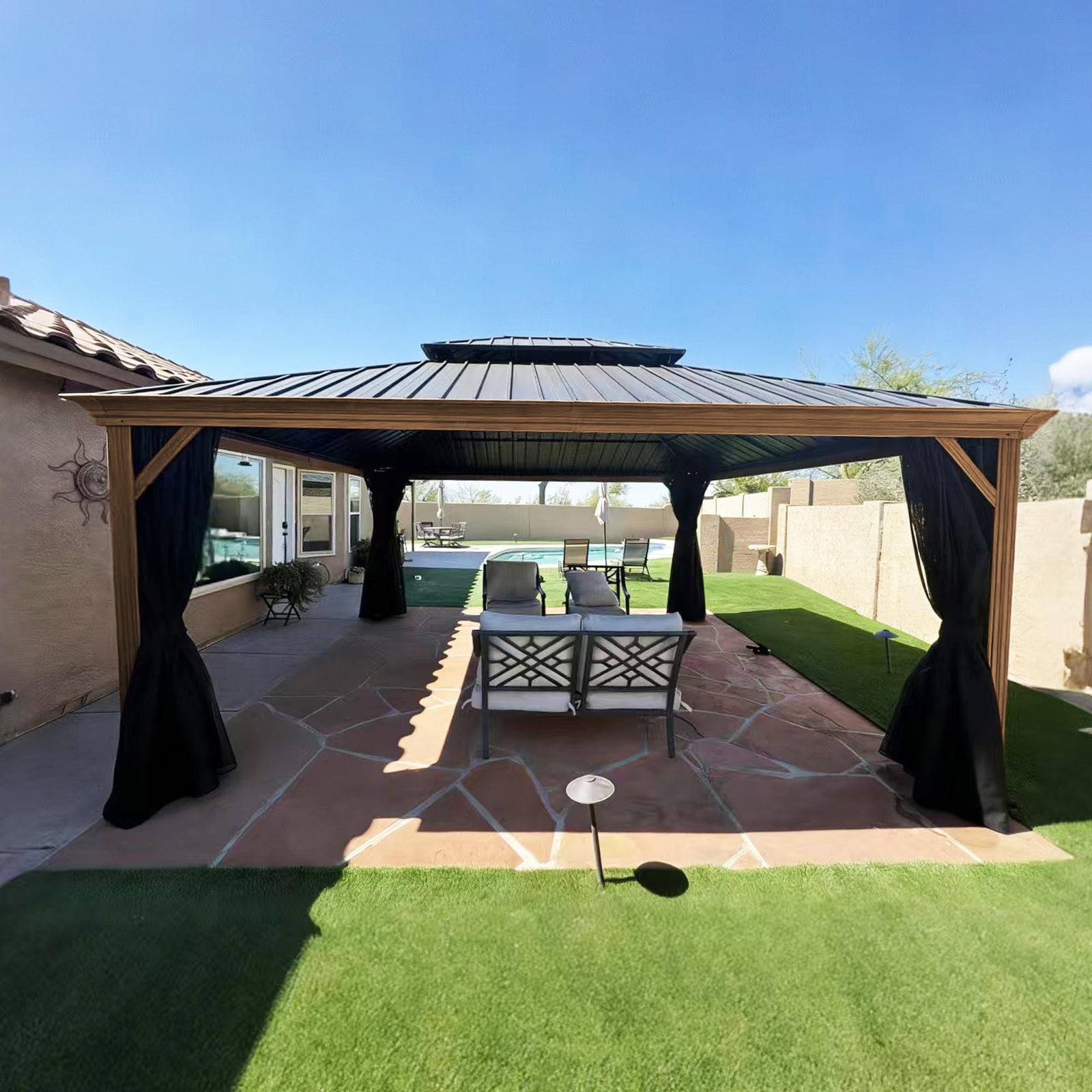 PURPLE LEAF Palace Hardtop Gazebo and Sunroom Kit
