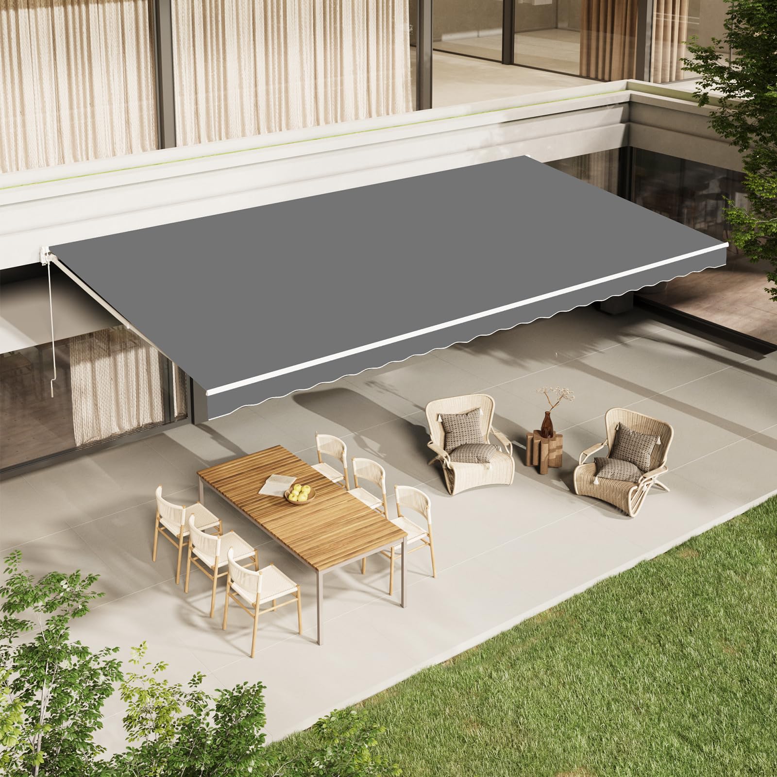Retractable Patio Awning for Outdoor Shade Cover