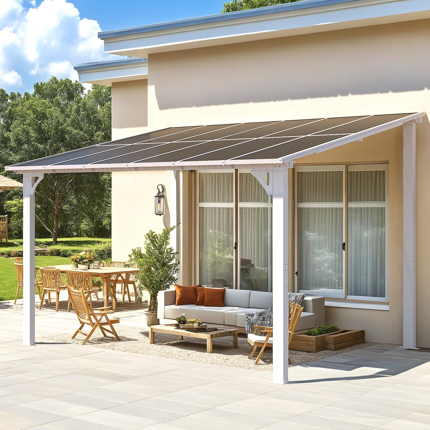 Wall-Mounted Hardtop Gazebo Awning for Backyard Patio