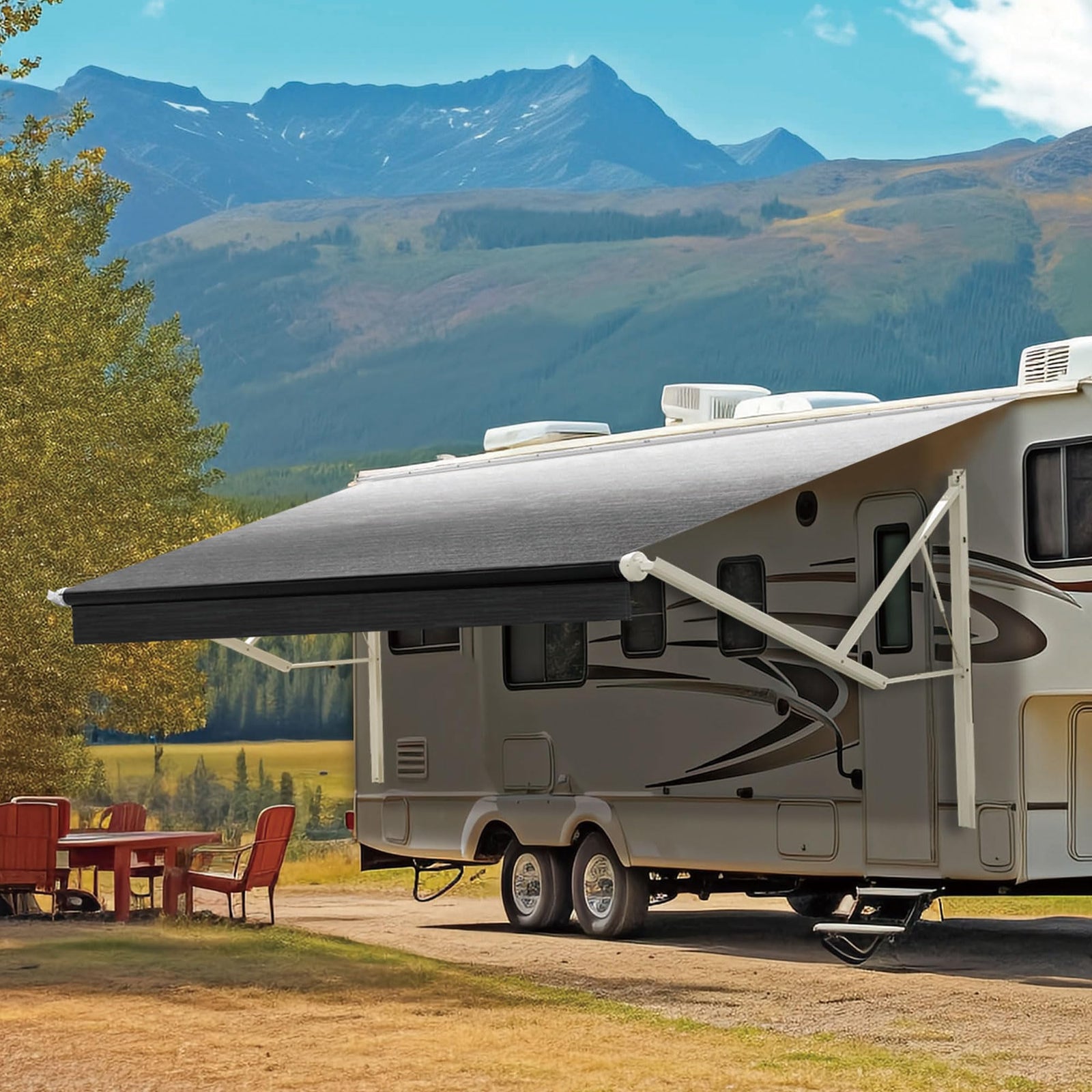 Motorized Retractable RV Awning Complete Kit for Trailers