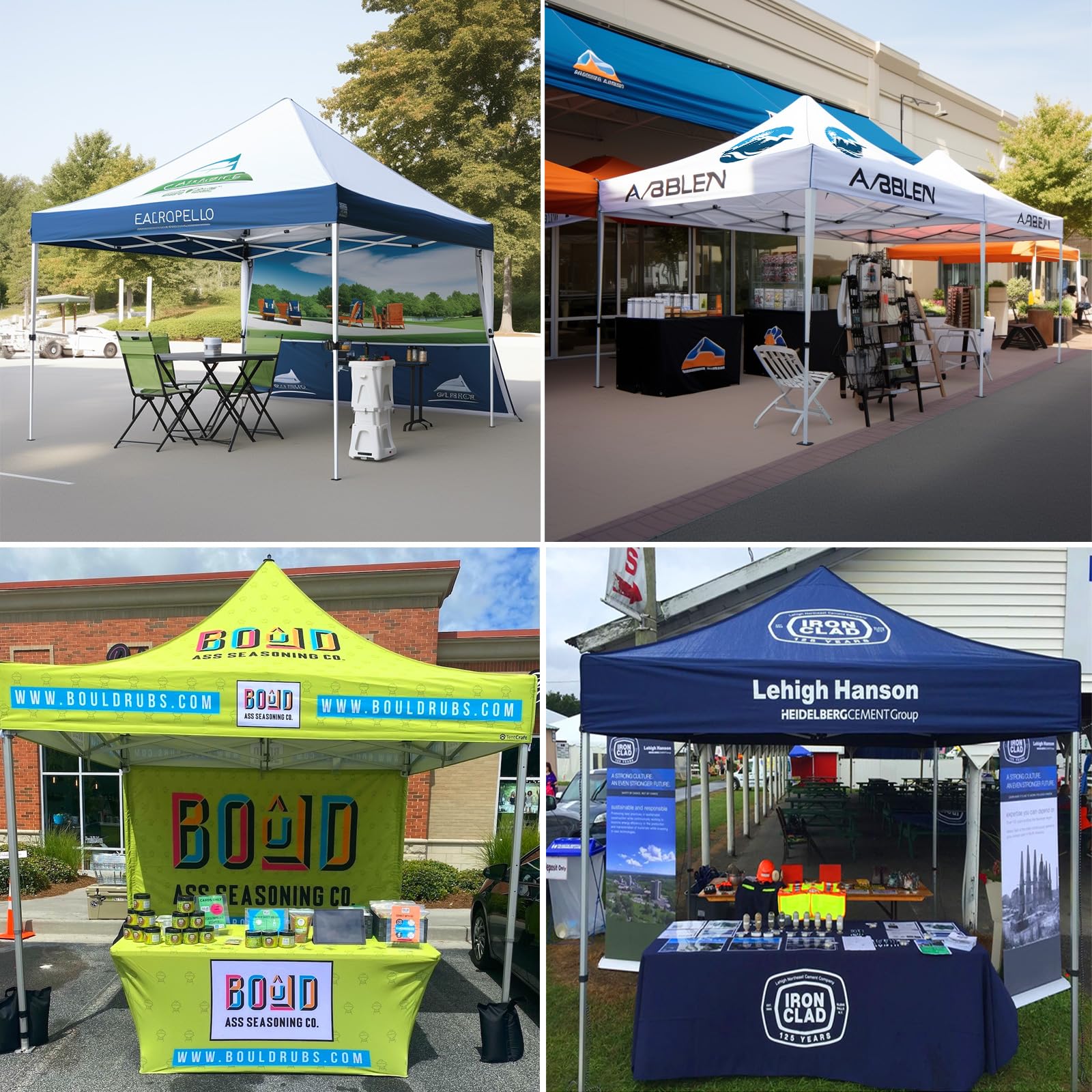 10x10 Custom Logo Pop-Up Canopy Tent with Roller Bag