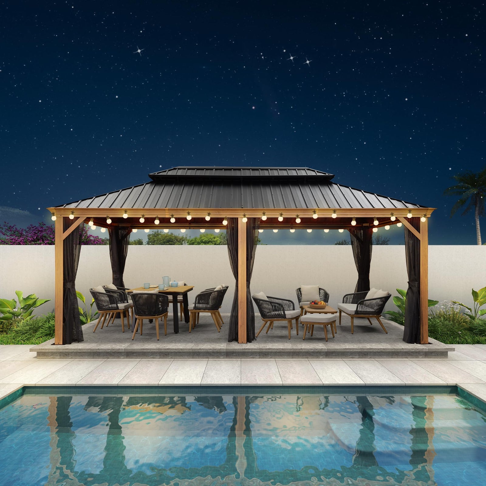 PURPLE LEAF Palace Hardtop Gazebo and Sunroom Kit