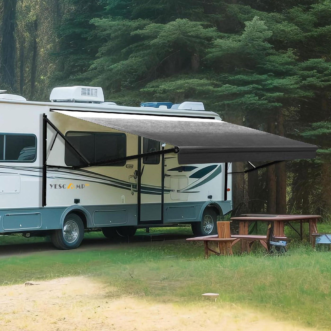 Motorized Retractable RV Awning Complete Kit for Trailers