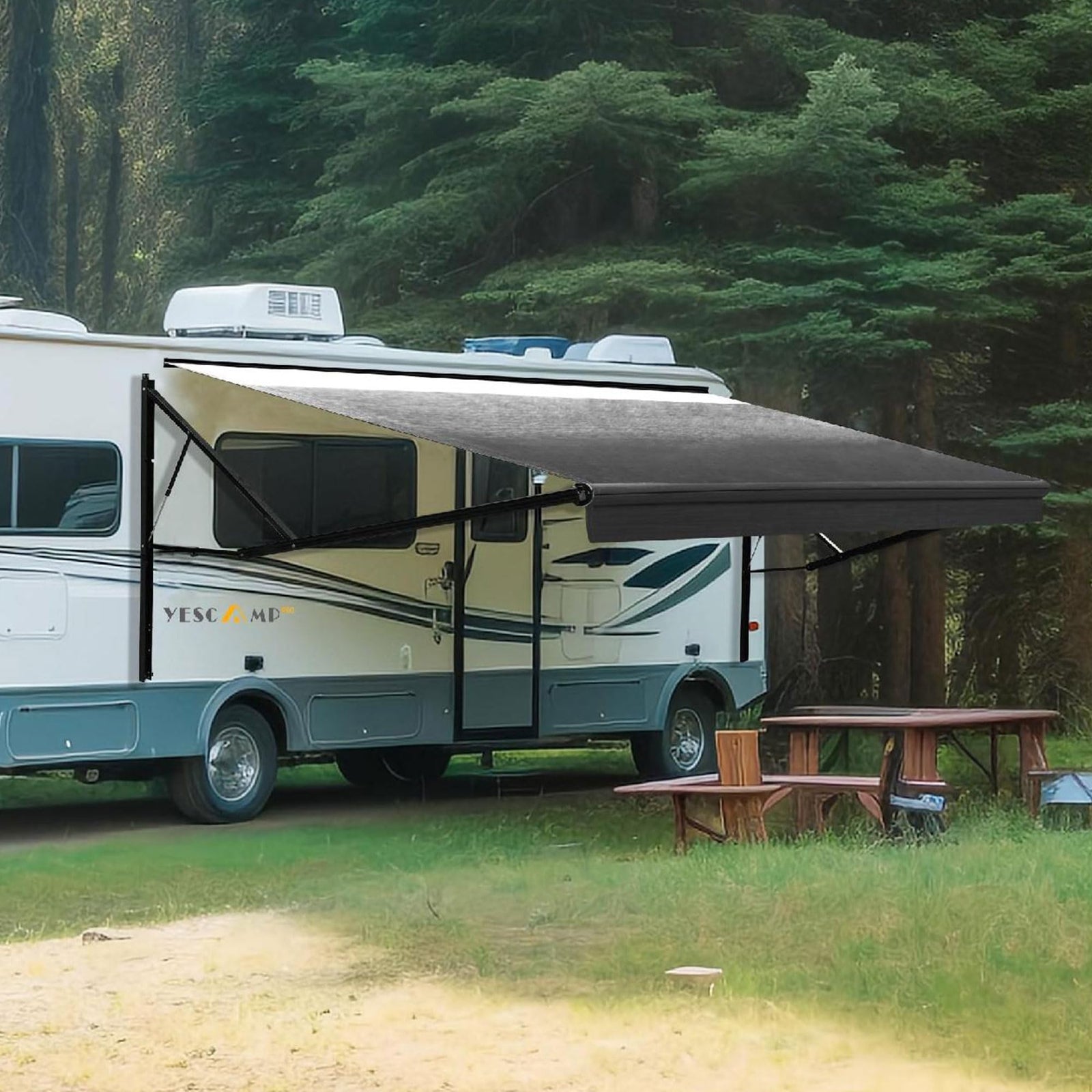 Motorized Retractable RV Awning Complete Kit for Trailers
