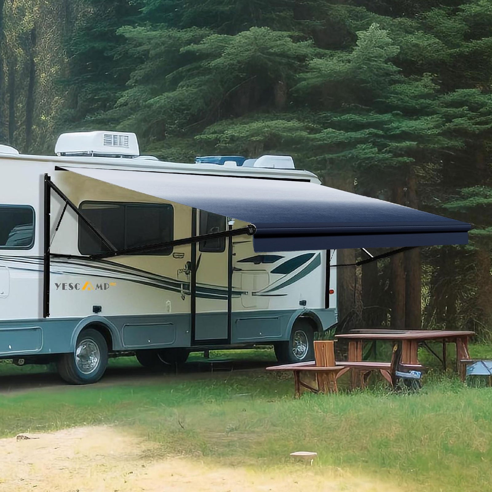Motorized Retractable RV Awning Complete Kit for Trailers