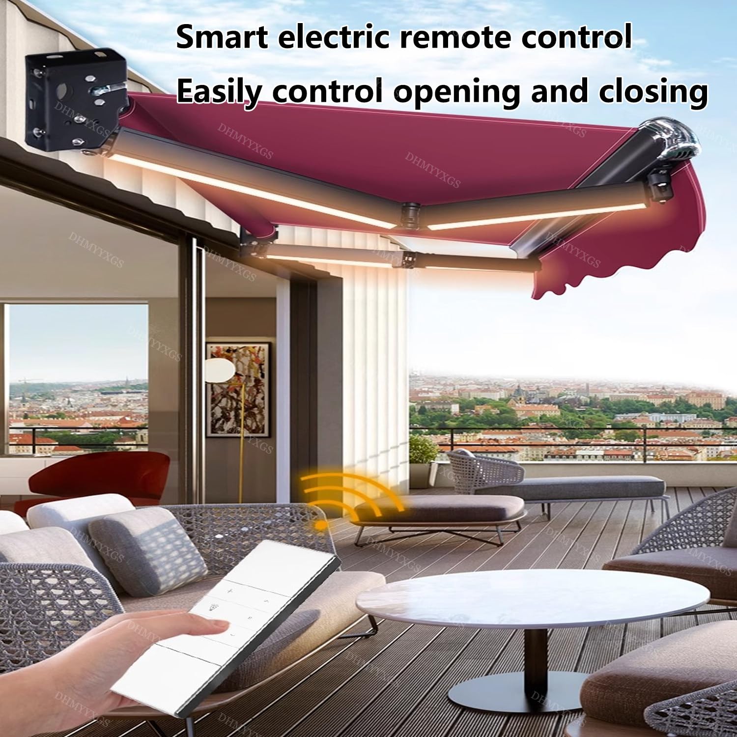 3x2m Motorized Aluminum Retractable Patio Awning