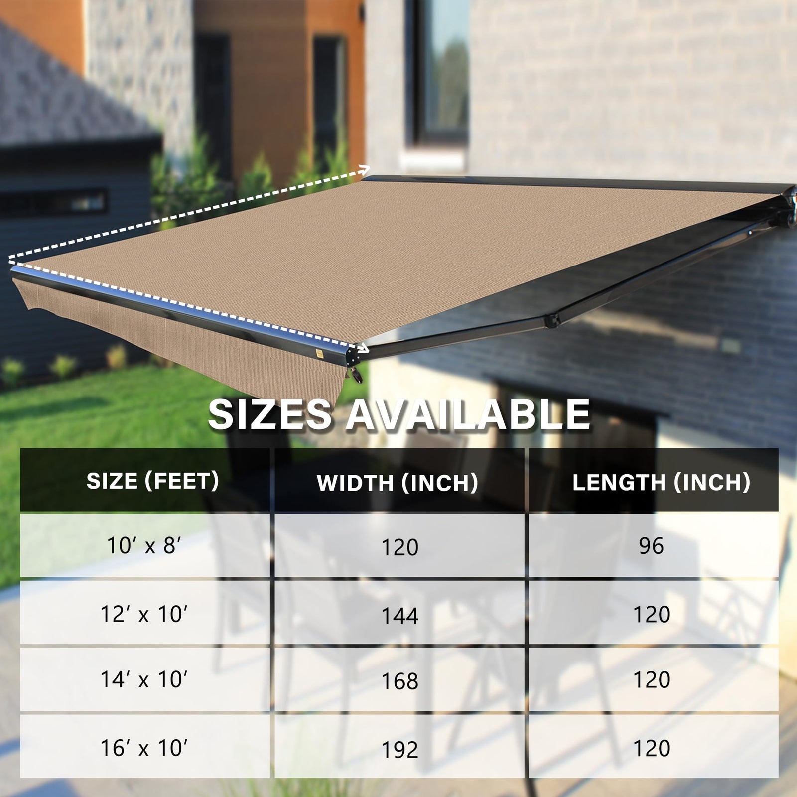 Full Cassette LED Retractable Awning with Remote