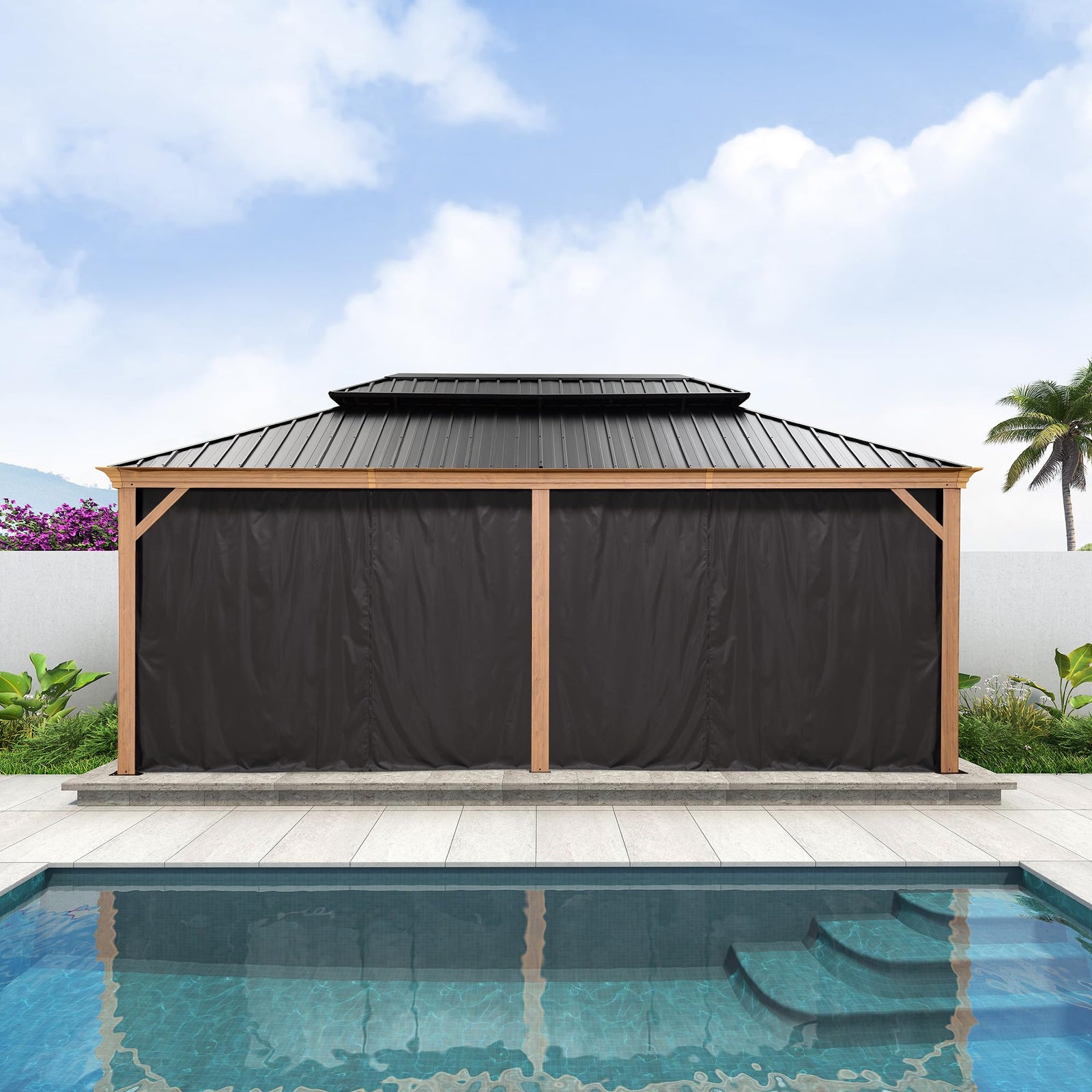 PURPLE LEAF Palace Hardtop Gazebo and Sunroom Kit