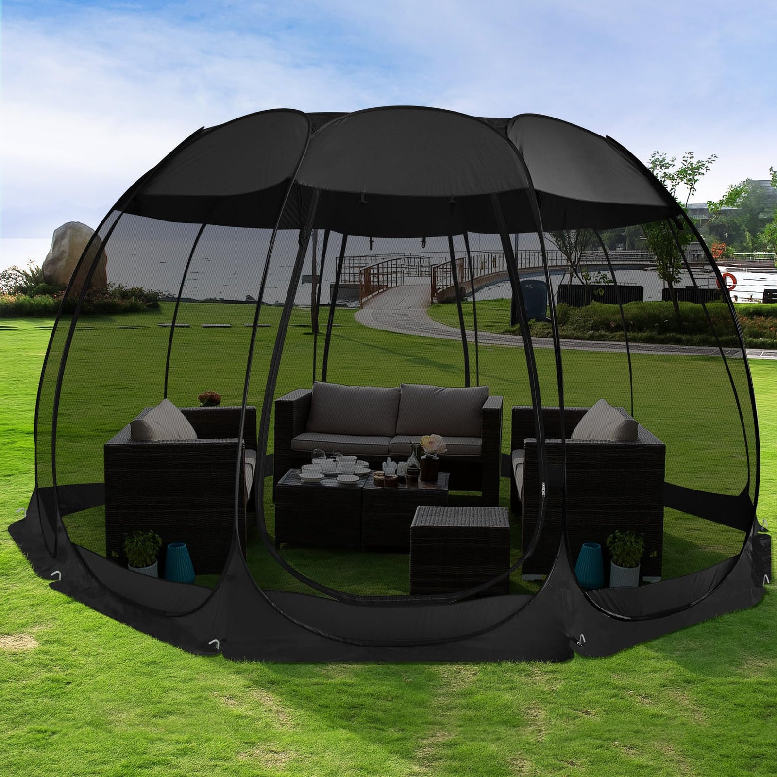 Alvantor Pop-Up Screen House Tent with Mosquito Netting