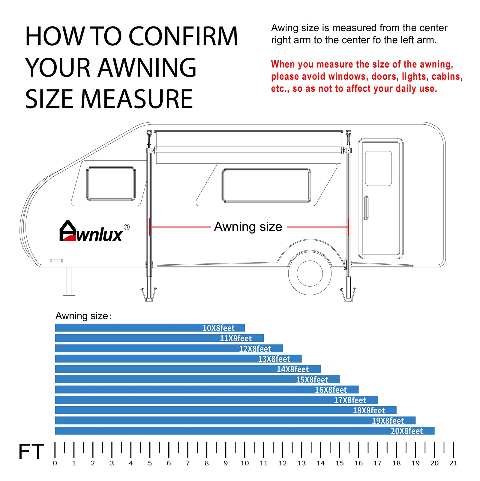 Awnlux Motorized Modular RV Awning for Campers
