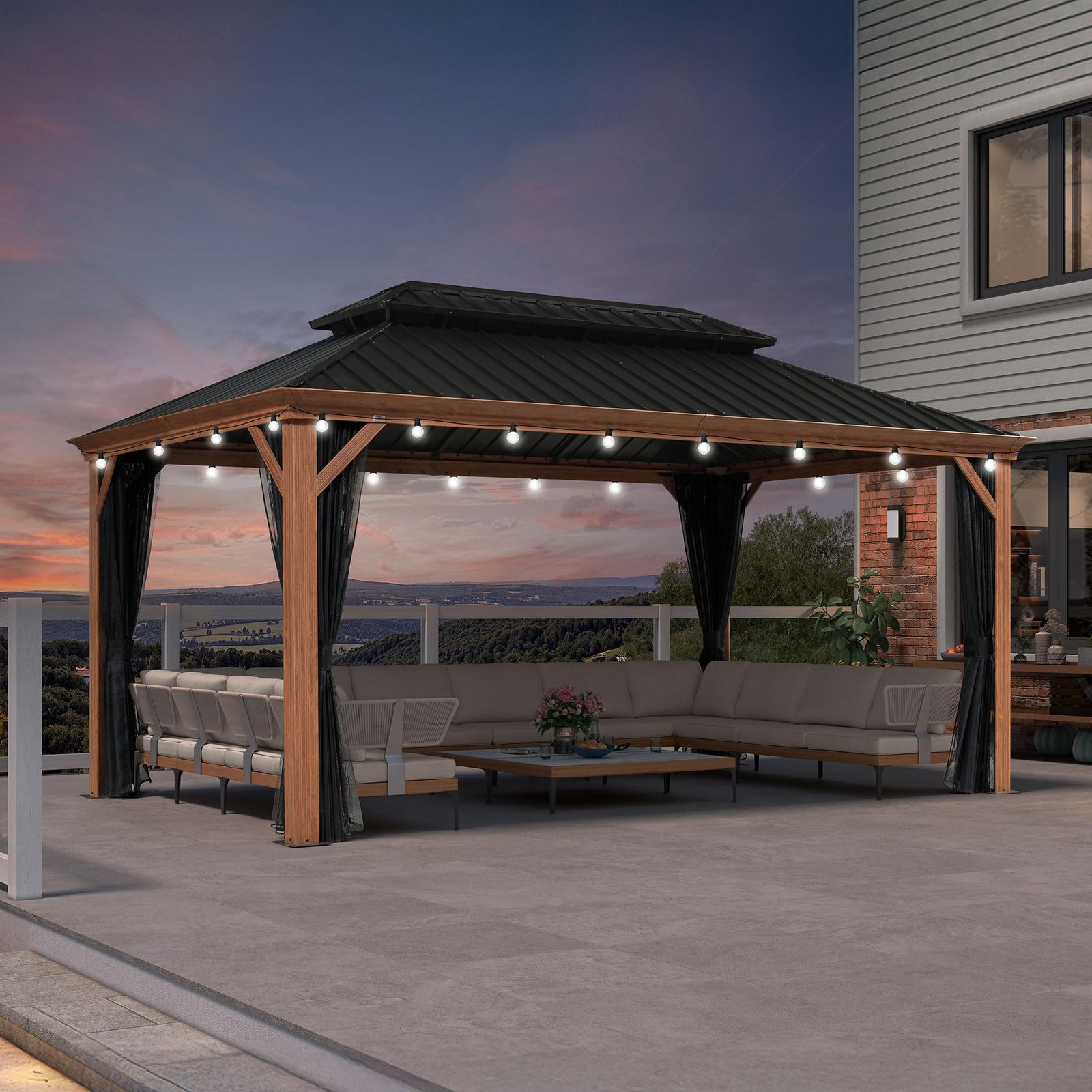 PURPLE LEAF Palace Hardtop Gazebo and Sunroom Kit