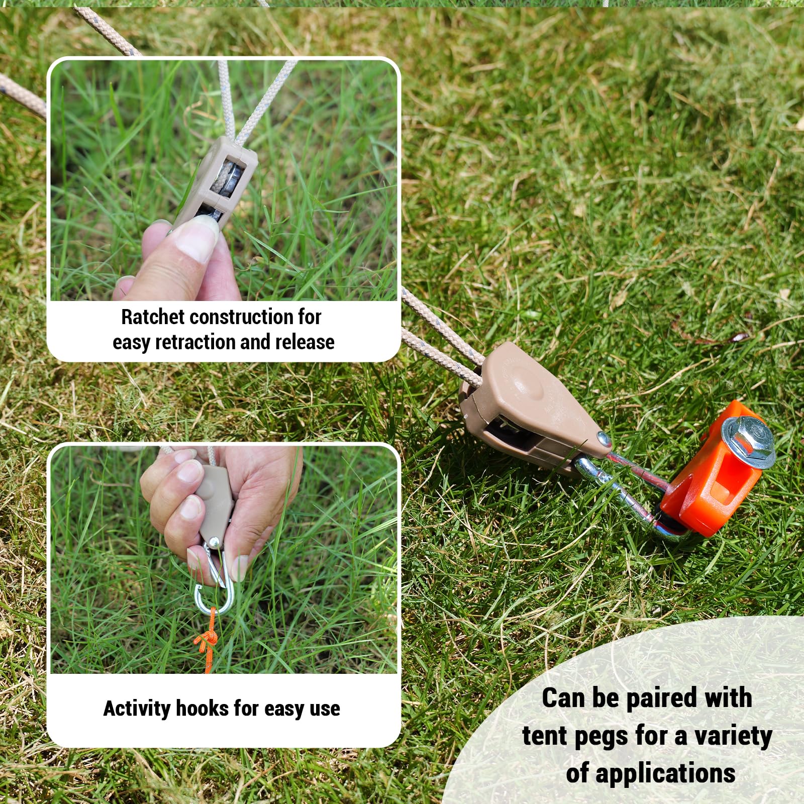 8-Inch Screw-In Metal Tent Stakes with Carrying Bag