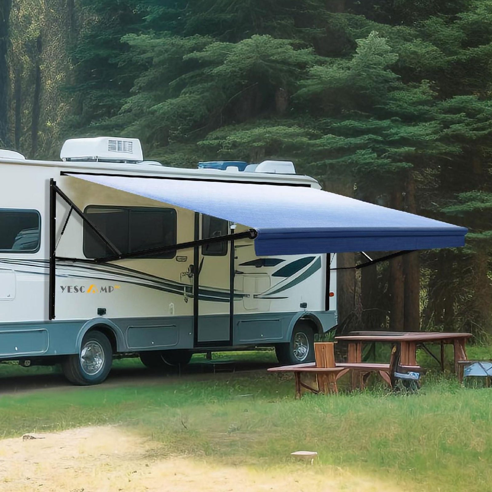 Motorized Retractable RV Awning Complete Kit for Trailers