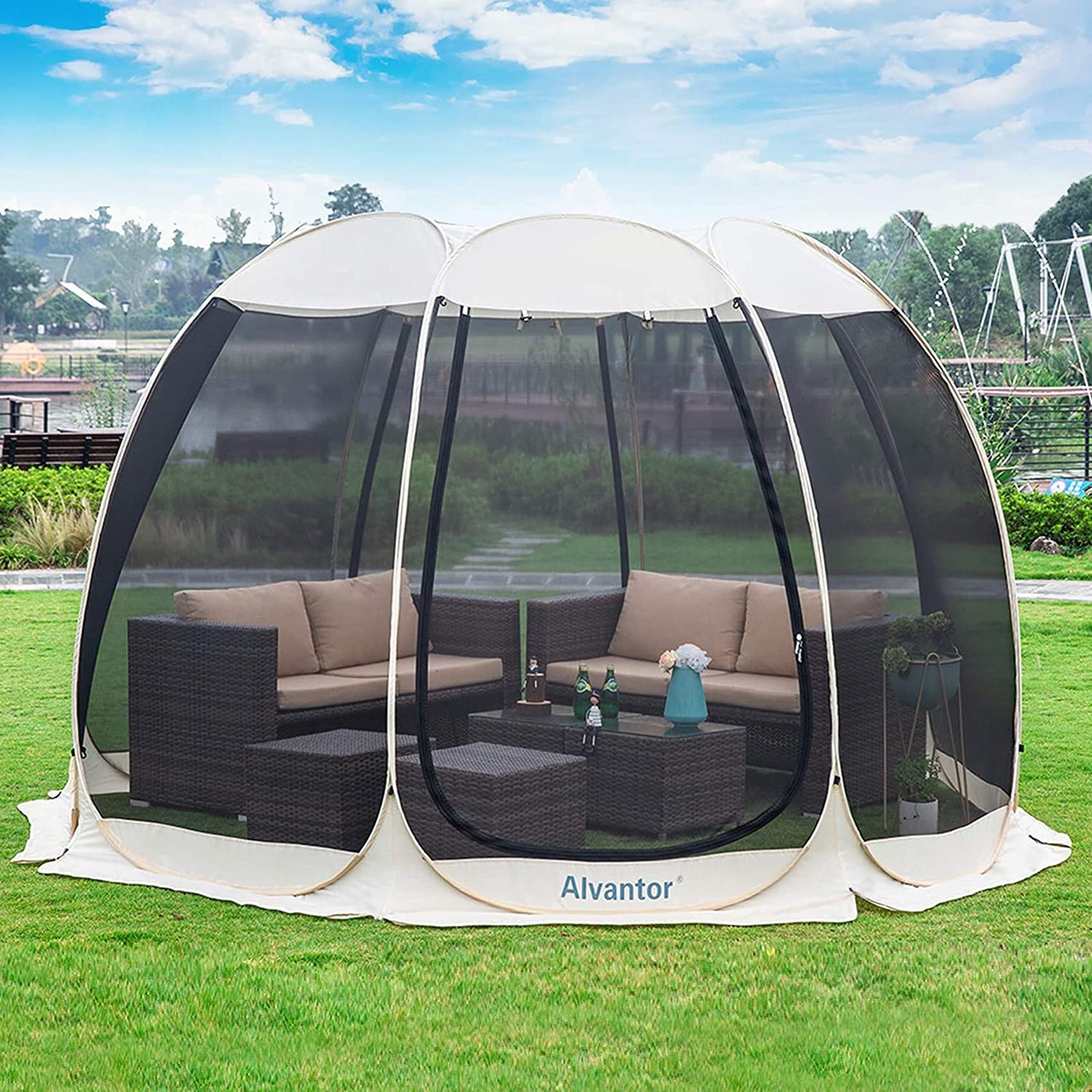 Alvantor Pop-Up Screen House Tent with Mosquito Netting