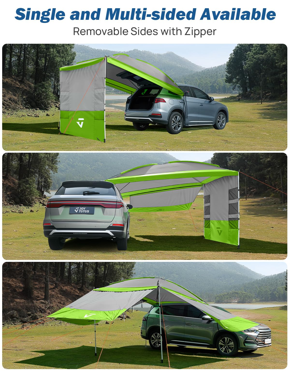 11.5x7.9FT UV50+ Vehicle Awning with Removable Sides