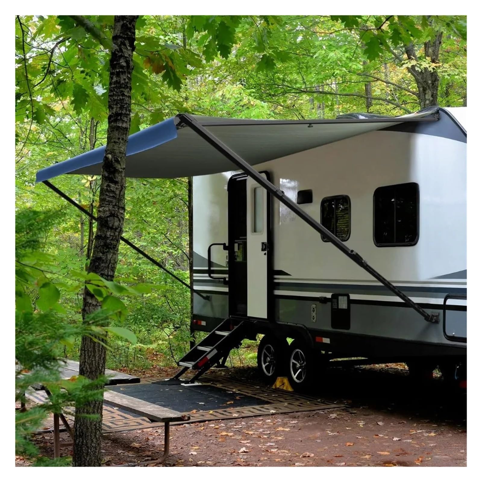 Manual Retractable RV Trailer Awning with Vinyl Fabric